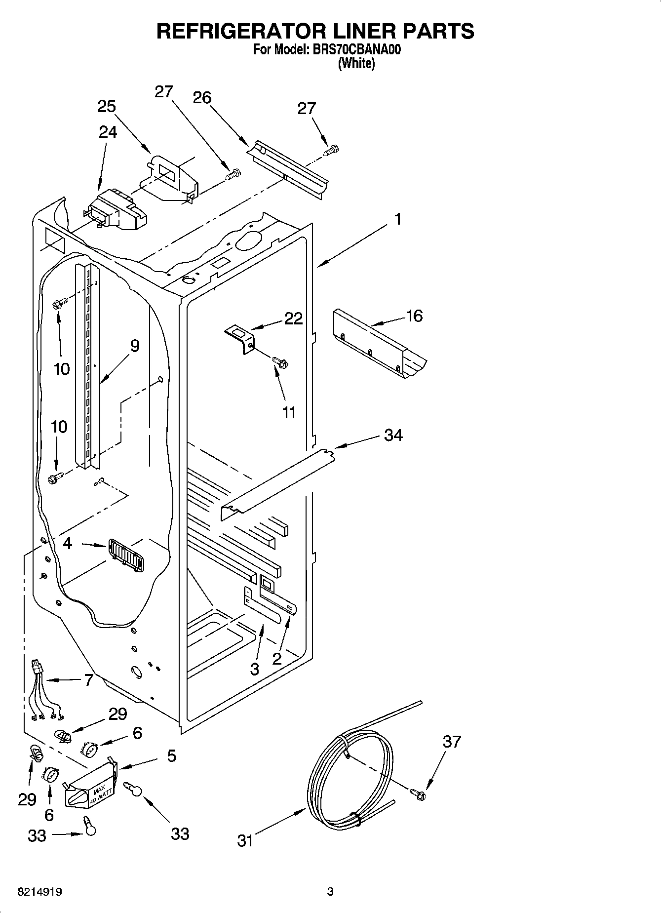 02 - REFRIGERATOR LINER PARTS