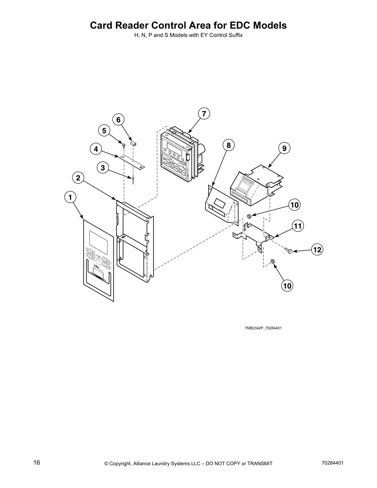 Card Reader Control Area for EDC Models