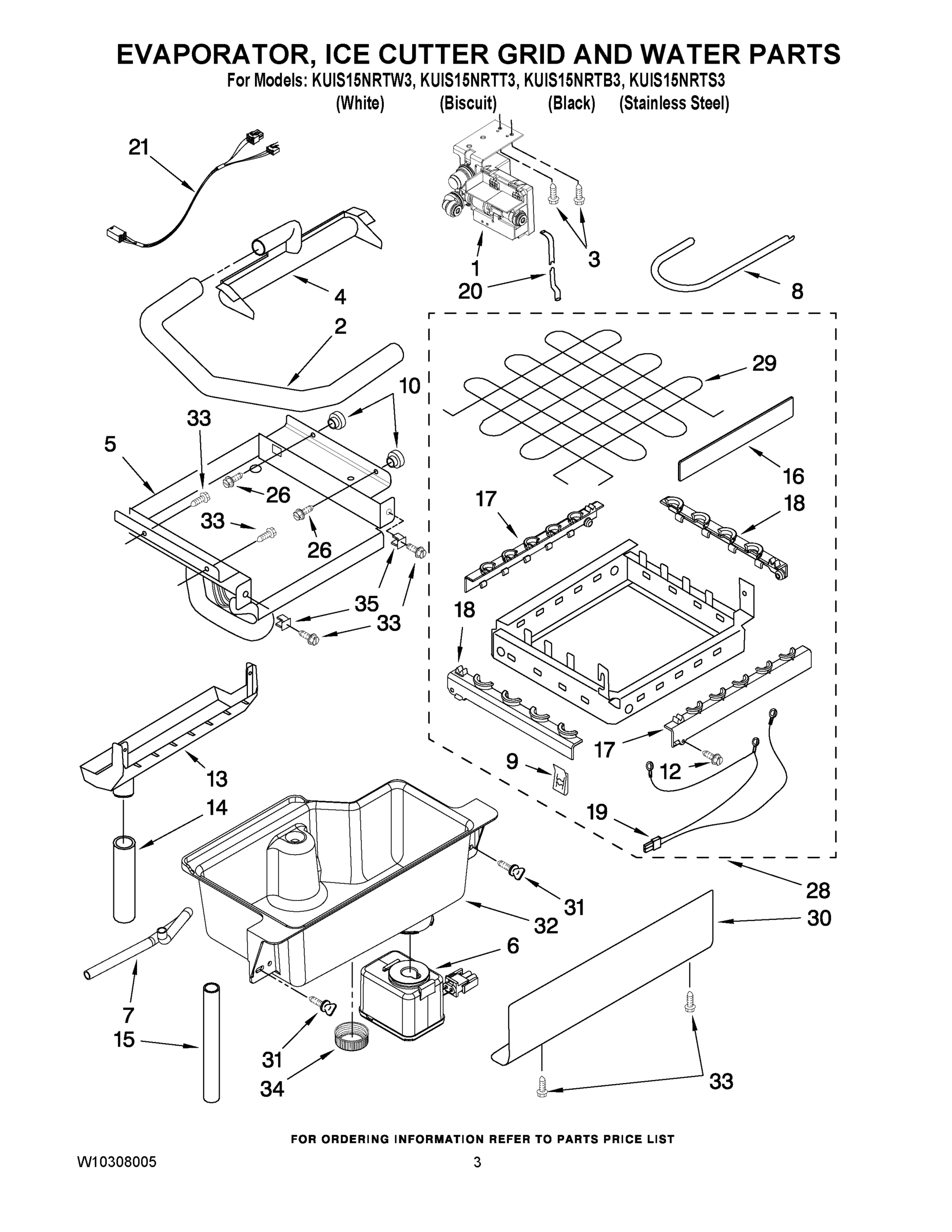 02 - EVAPORATOR ICE CUTTER GRID AND WATER PARTS