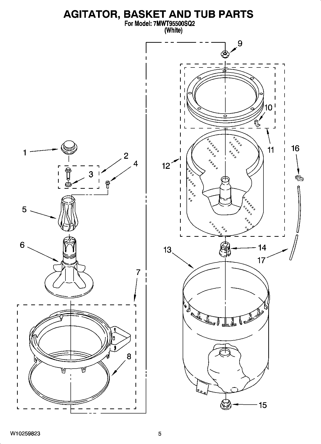 03 - AGITATOR, BASKET AND TUB PARTS