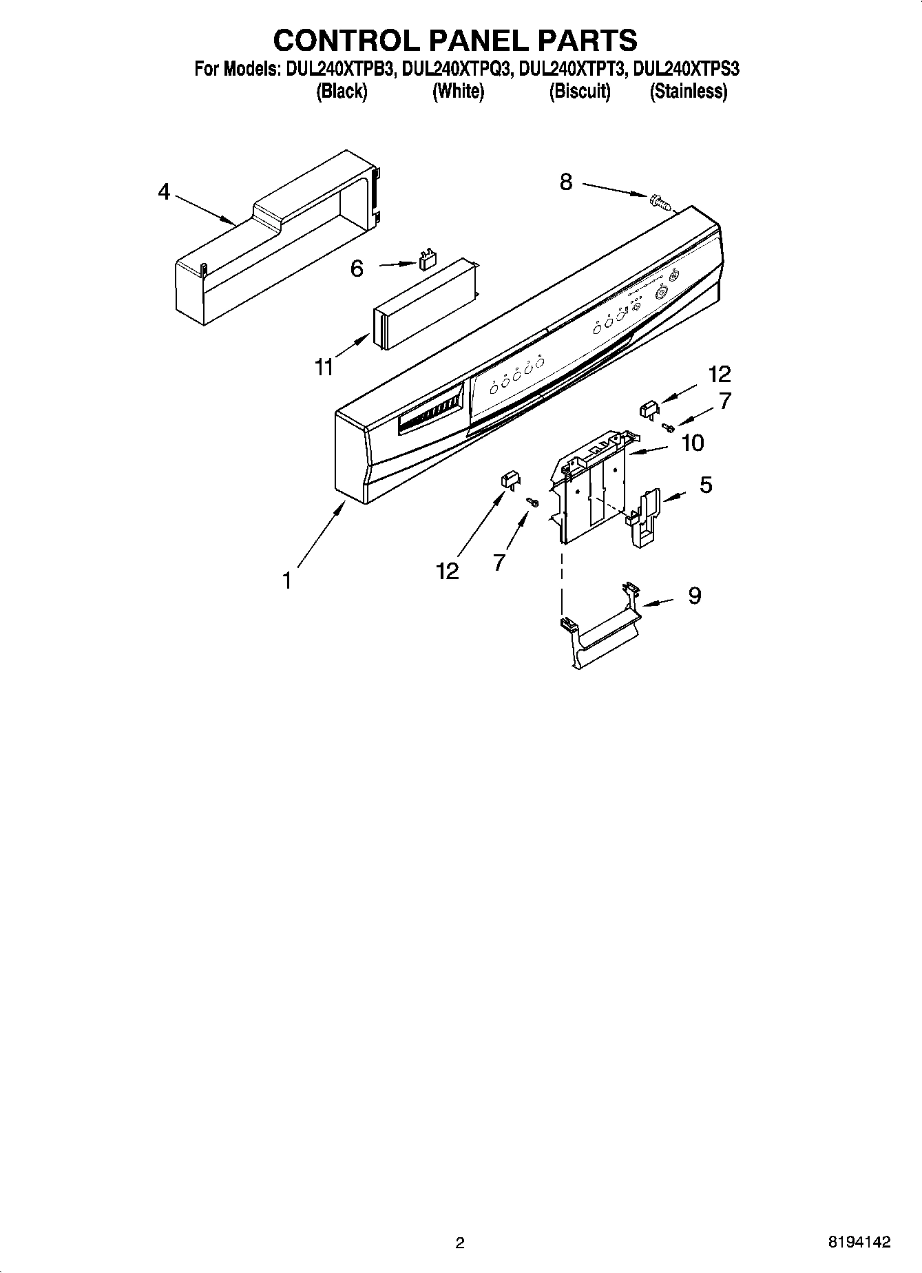 02 - CONTROL PANEL PARTS