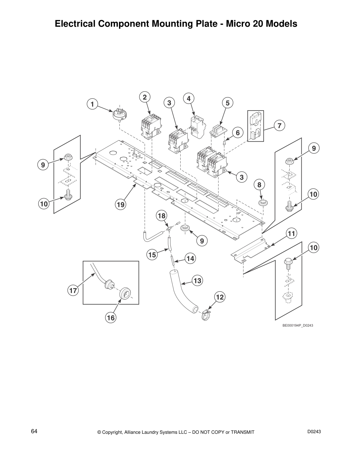 Electrical Component Mounting Plate - Micro 20 Models