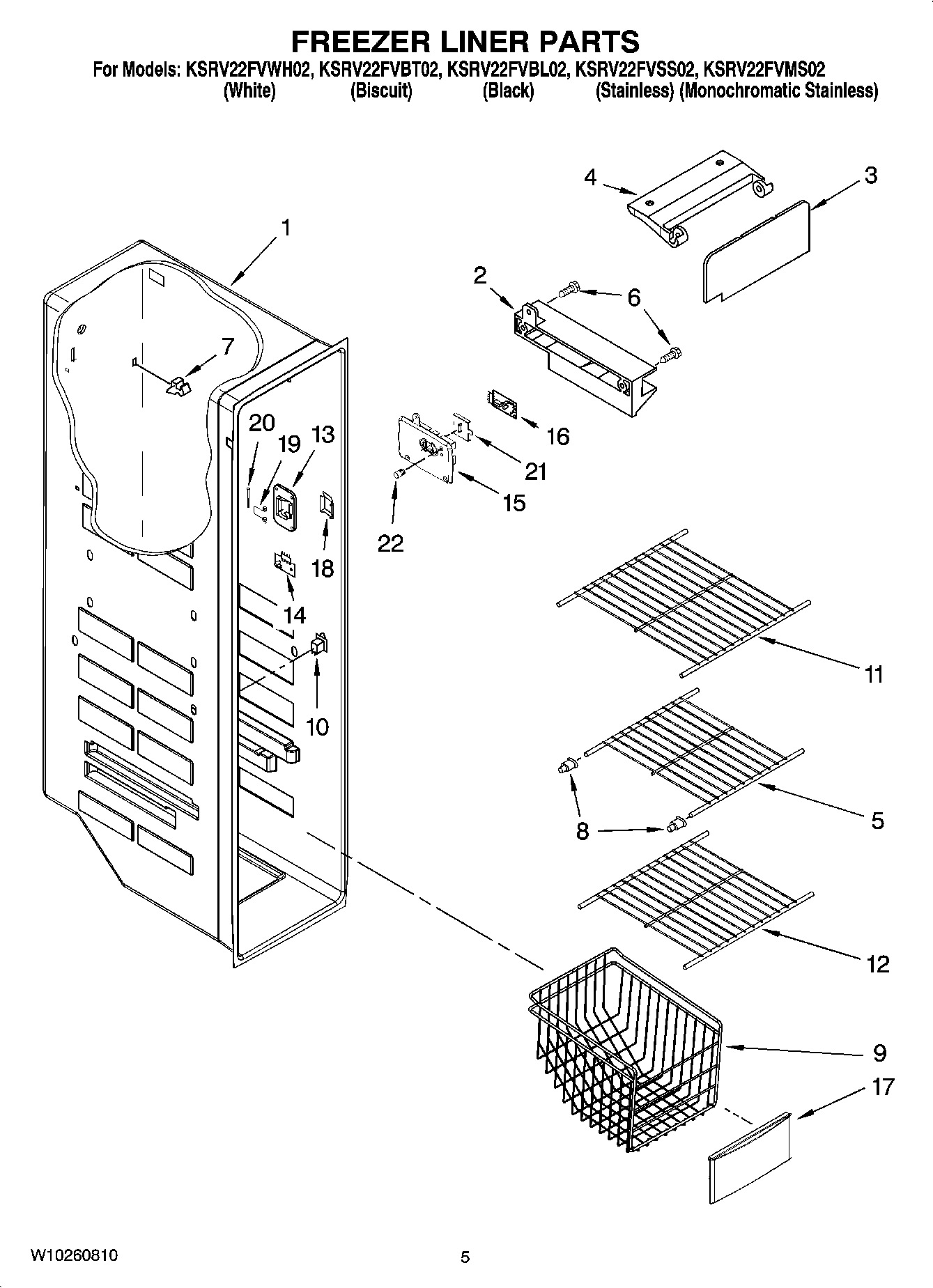 04 - FREEZER LINER PARTS