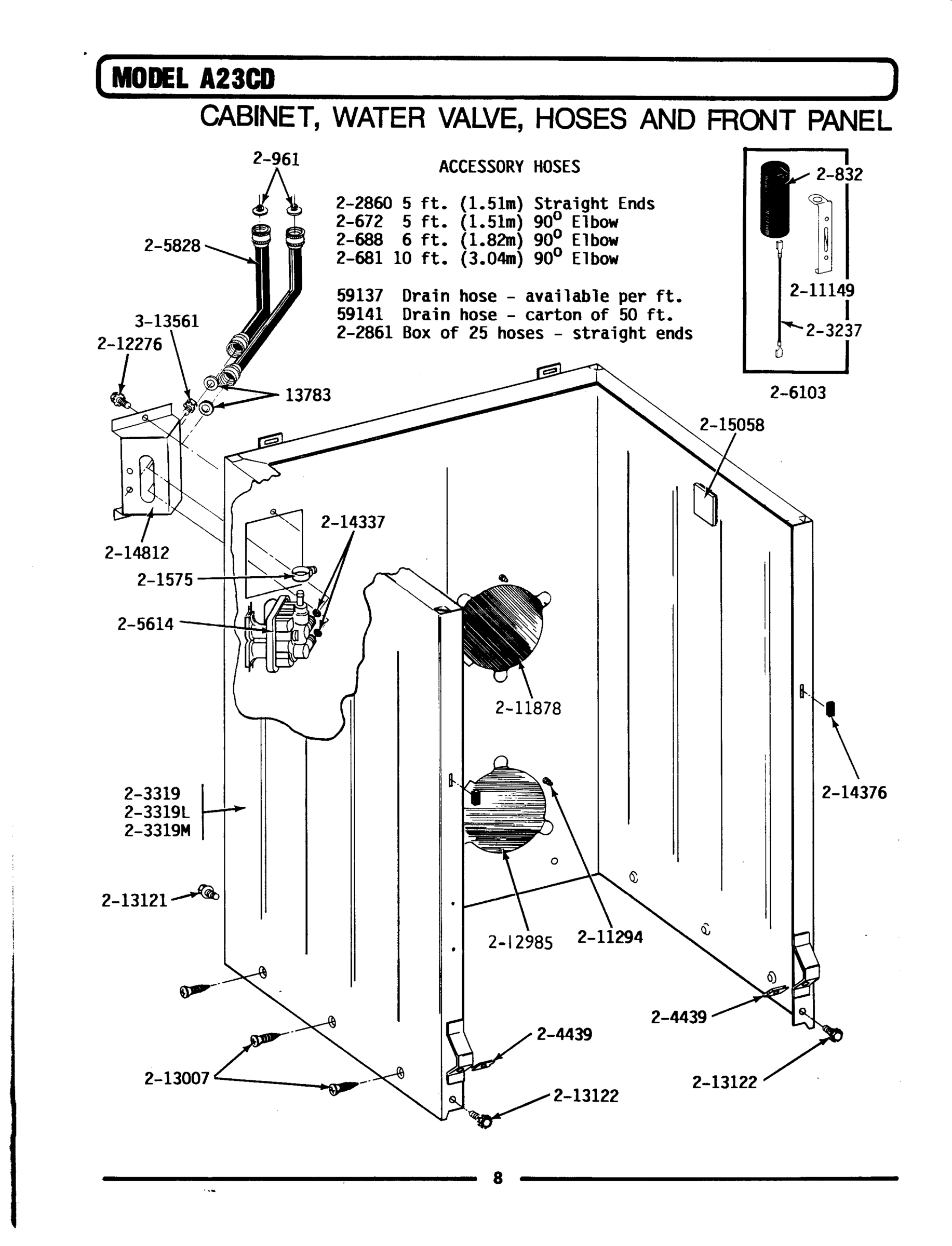 04 - CABINET\WATER VALVE\HOSES\FRONT PANEL
