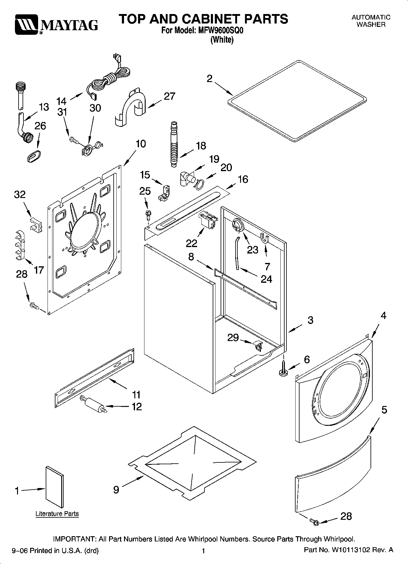 01 - TOP AND CABINET PARTS