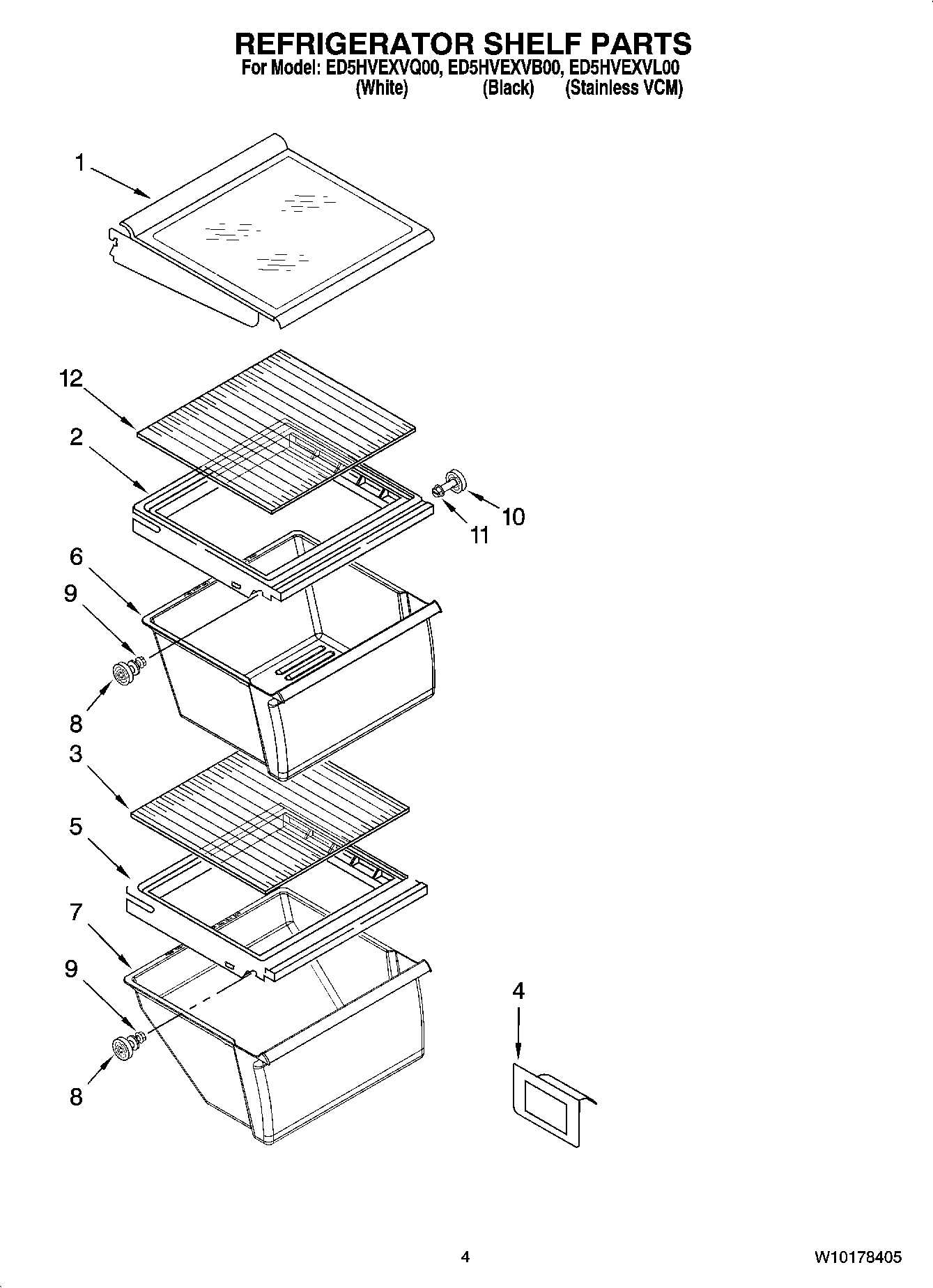 03 - REFRIGERATOR SHELF PARTS
