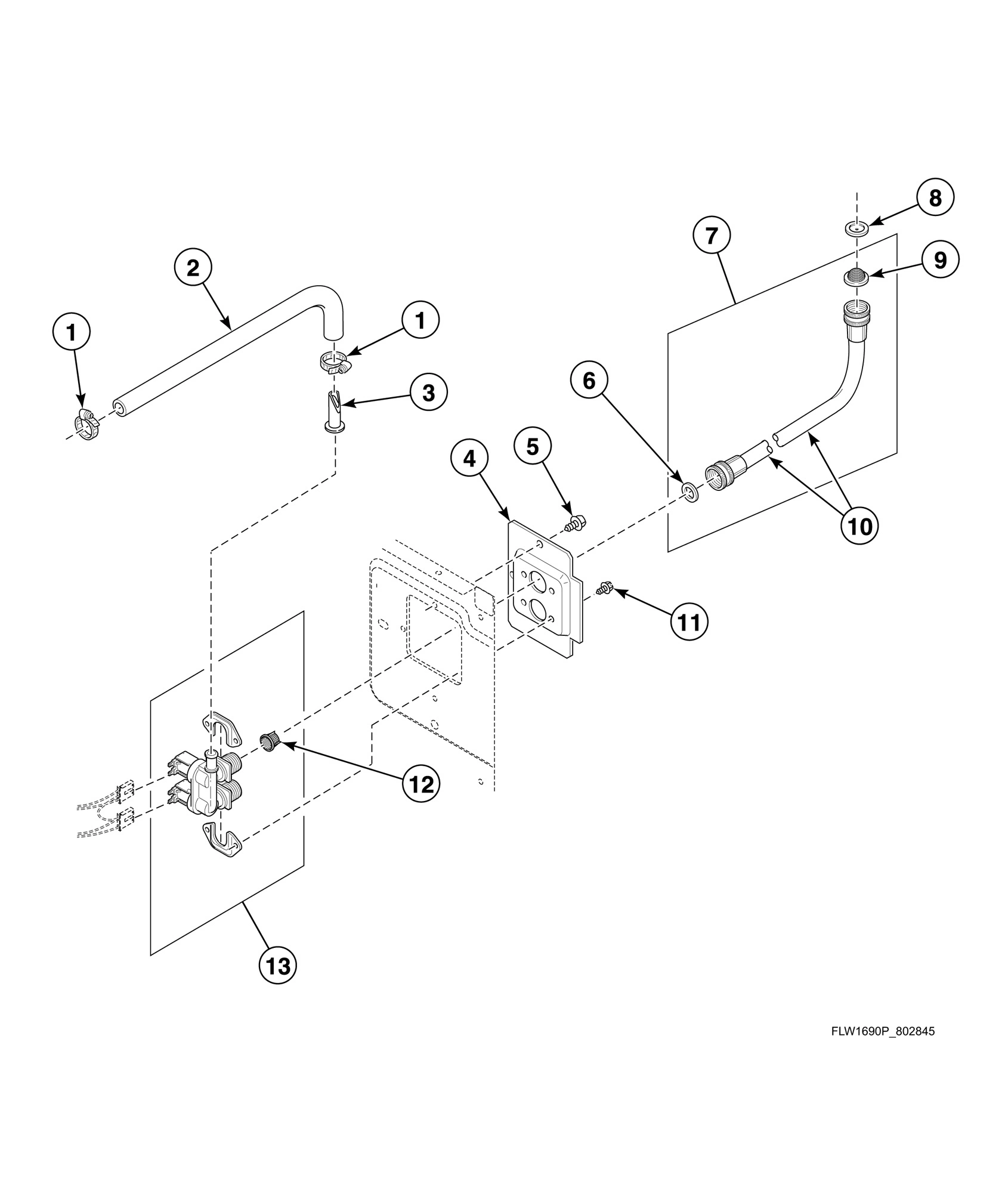 Mixing Valve, Fill Hose and Valve-to-Dispenser Hose