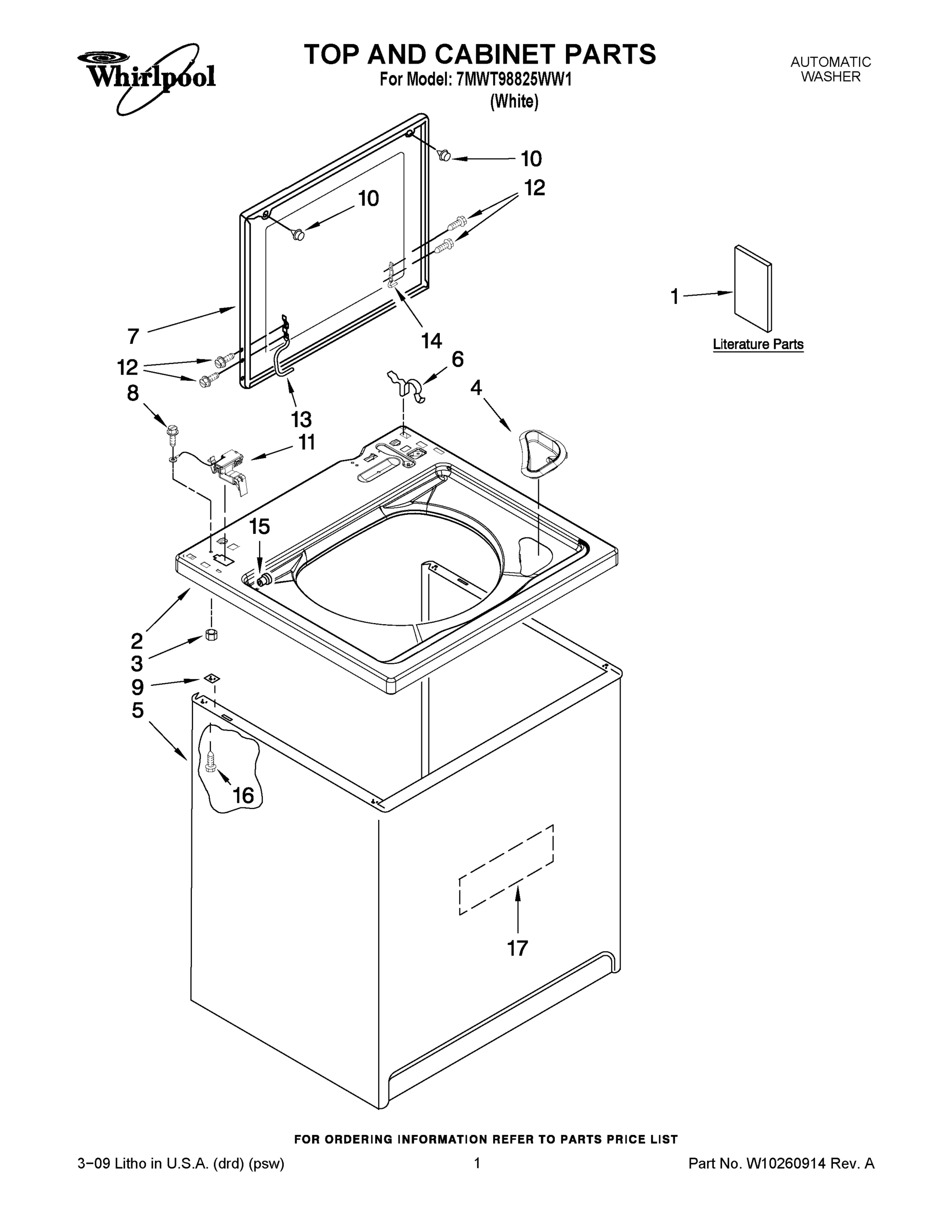 01 - TOP AND CABINET PARTS