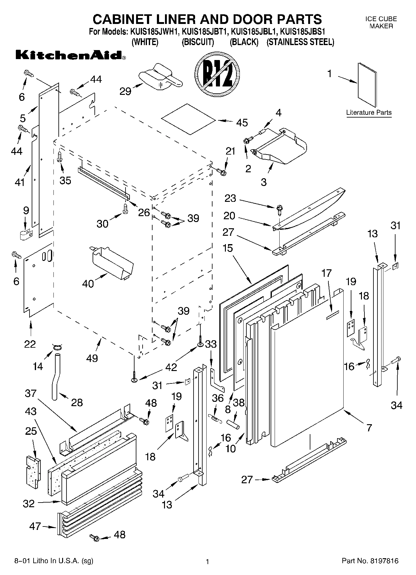 01 - CABINET, LINER AND DOOR, LITERATURE