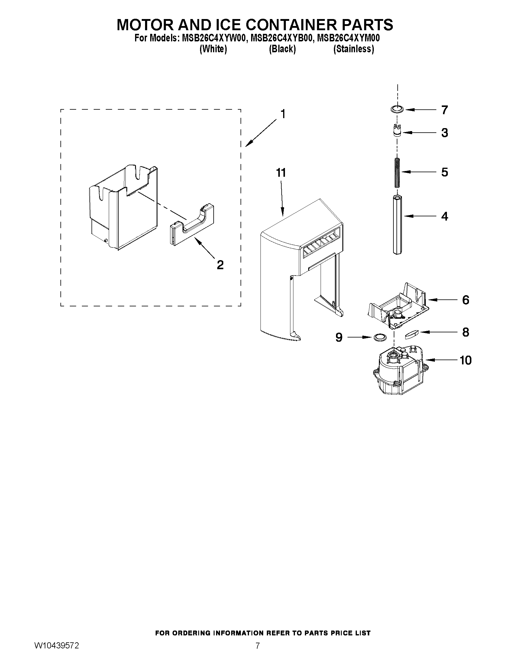 05 - MOTOR AND ICE CONTAINER PARTS