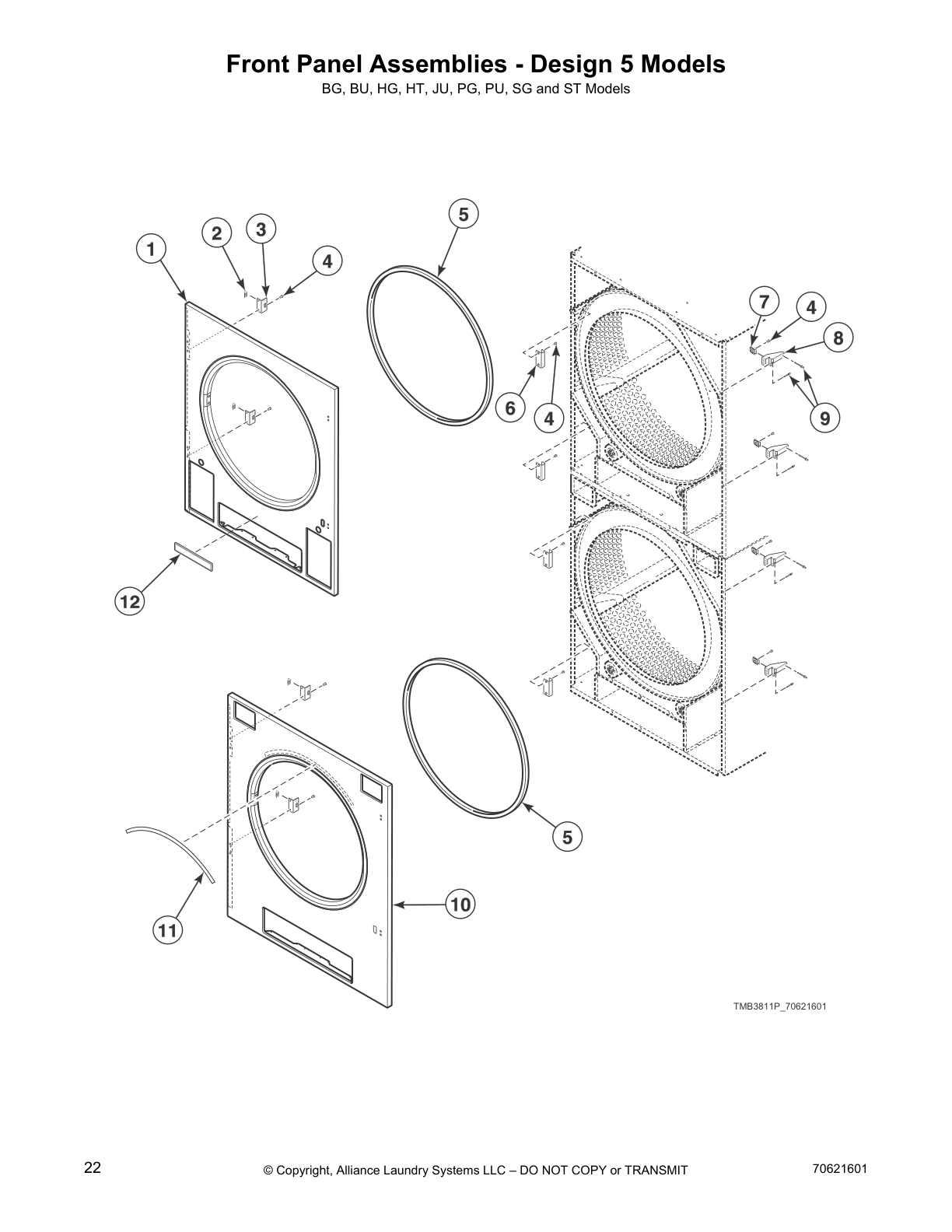 Front Panel Assemblies - Design 5 Models