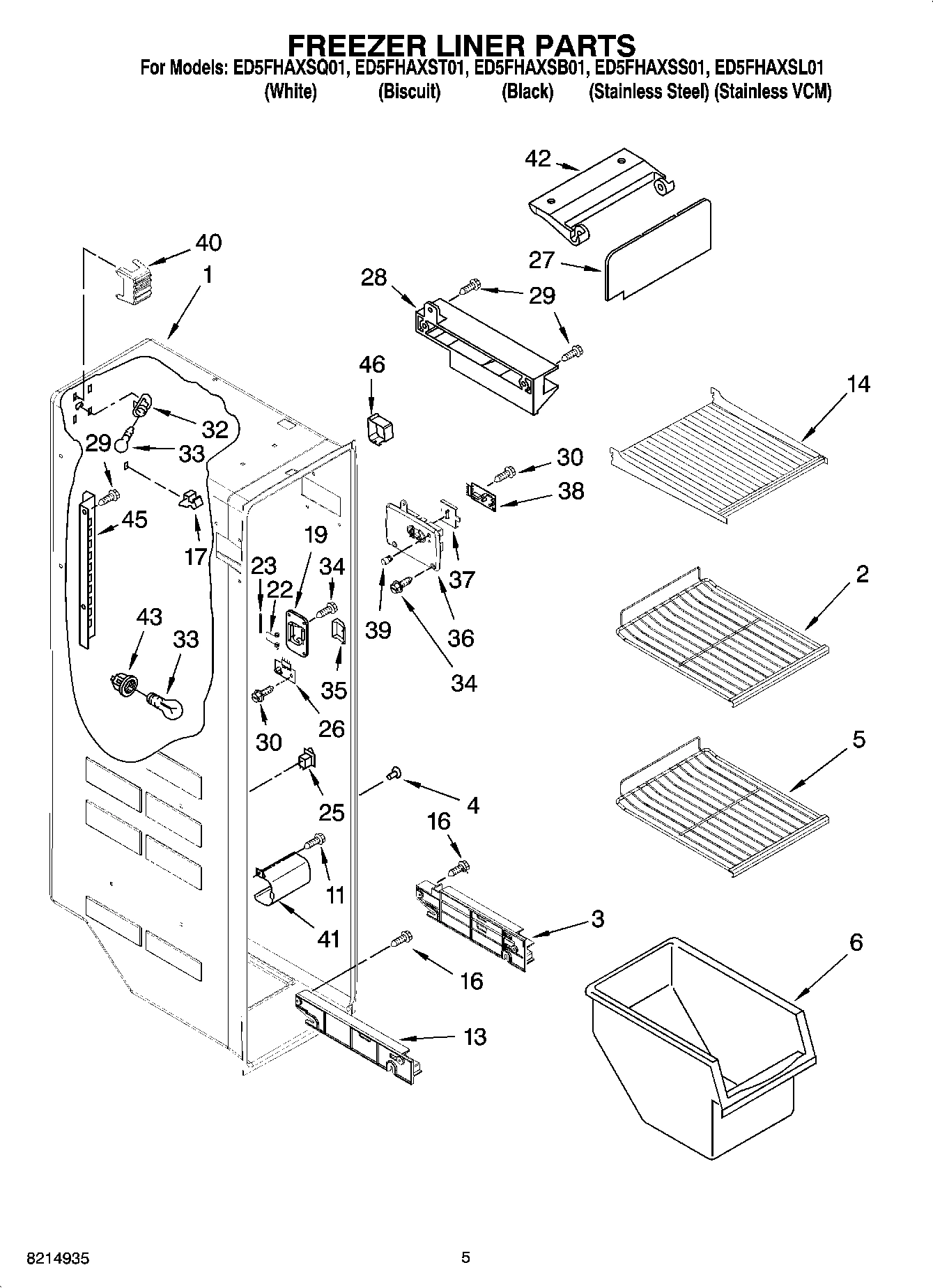 04 - FREEZER LINER PARTS