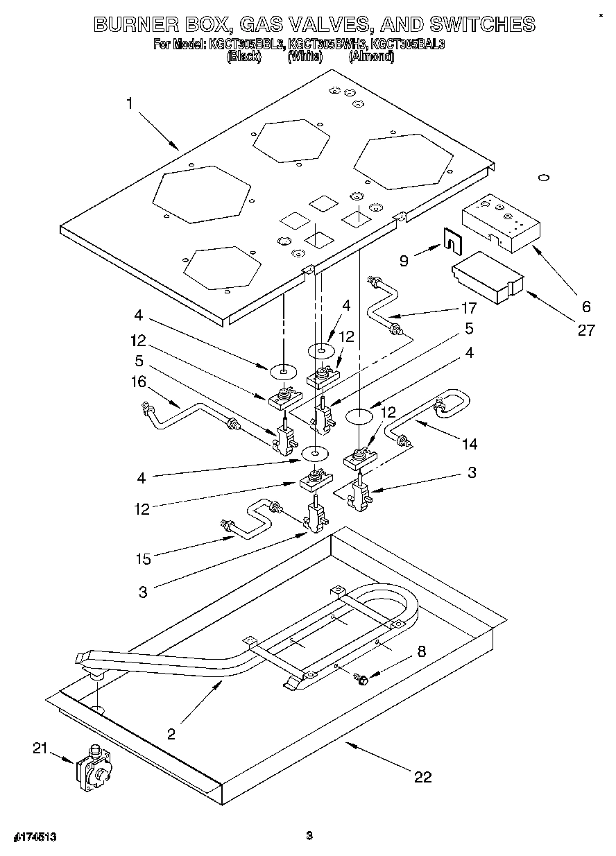 04 - BURNER BOX, GAS VALVES, AND SWITCHES