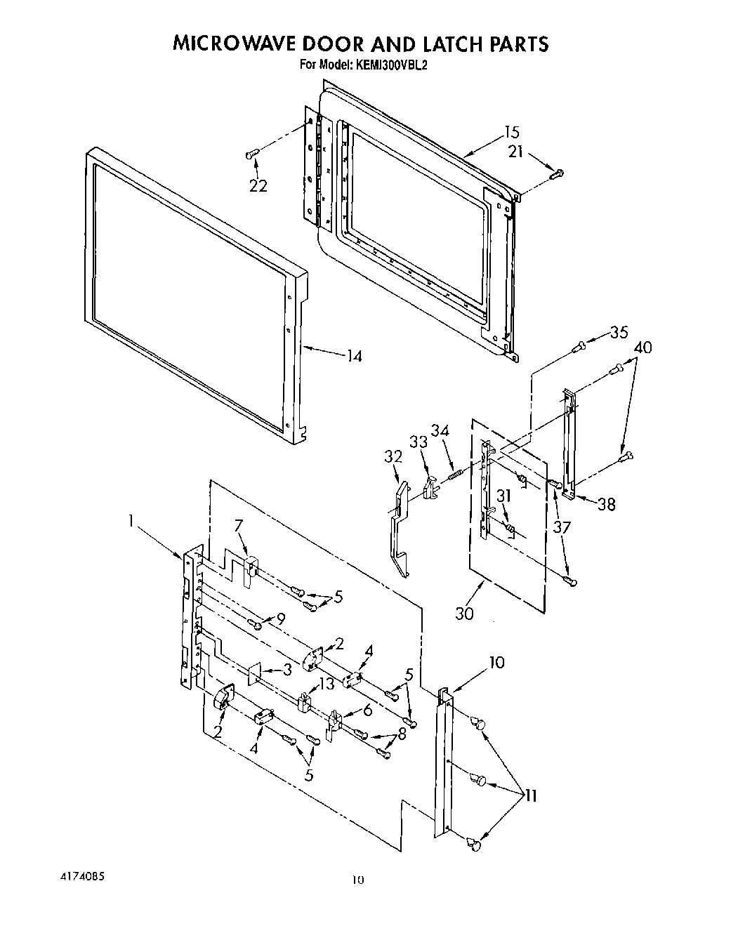 06 - MICROWAVE DOOR AND LATCH