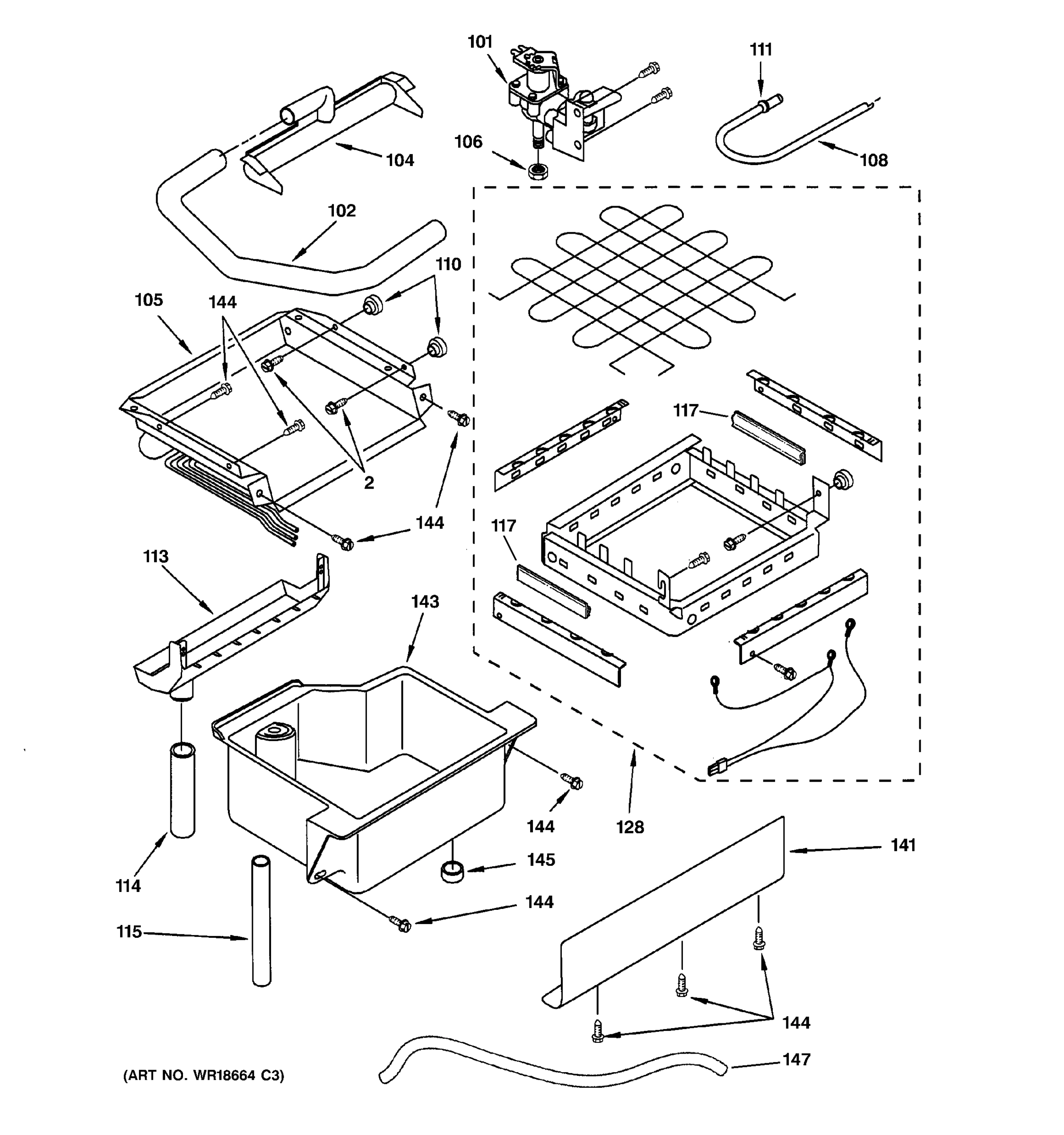 EVAPORATOR, ICE CUTTER GRID & WATER PARTS