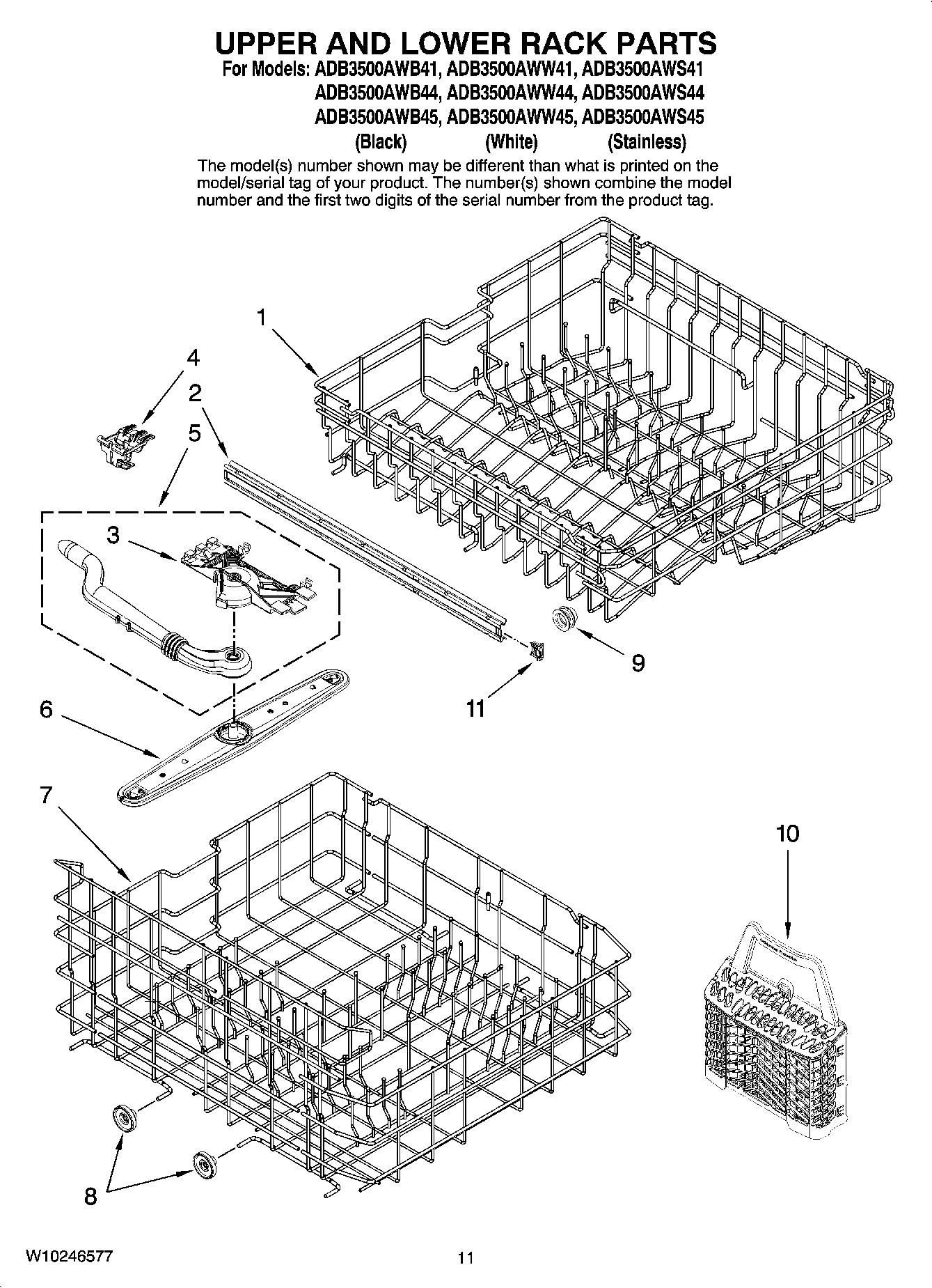 09 - UPPER AND LOWER RACK PARTS