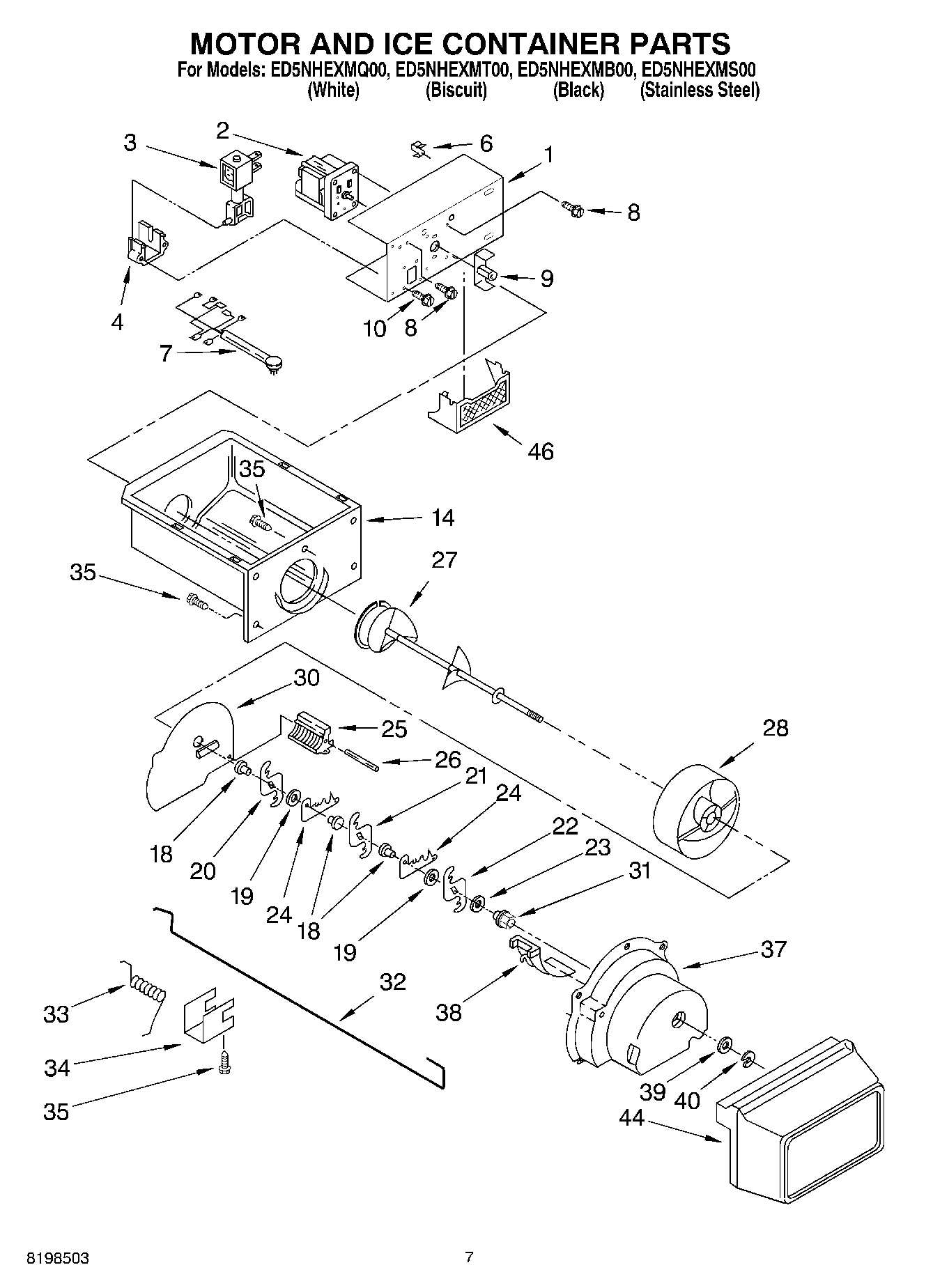 05 - MOTOR AND ICE CONTAINER PARTS
