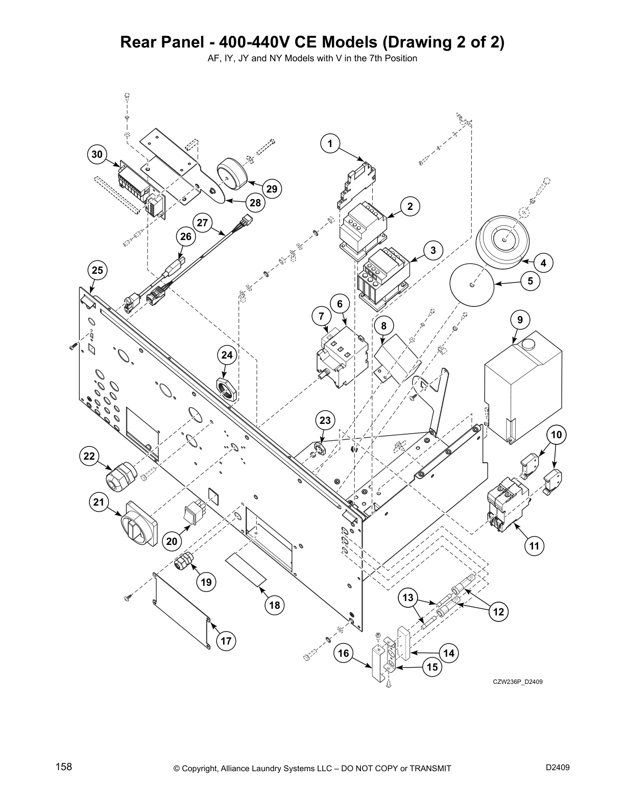 Rear Panel - 230-400V with Neutral (Drawing 1 of 2)