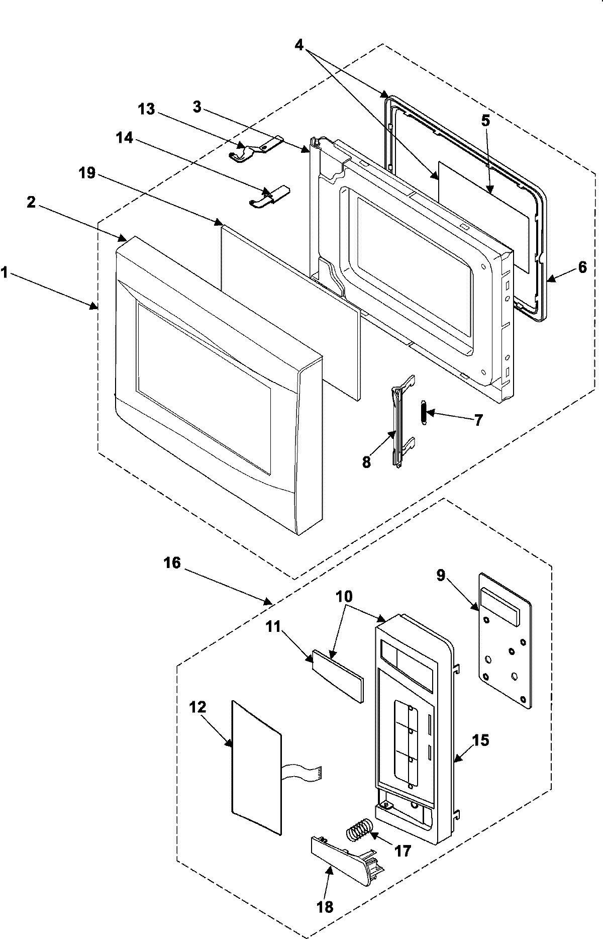 02 - CONTROL PANEL/DOOR ASSEMBLY