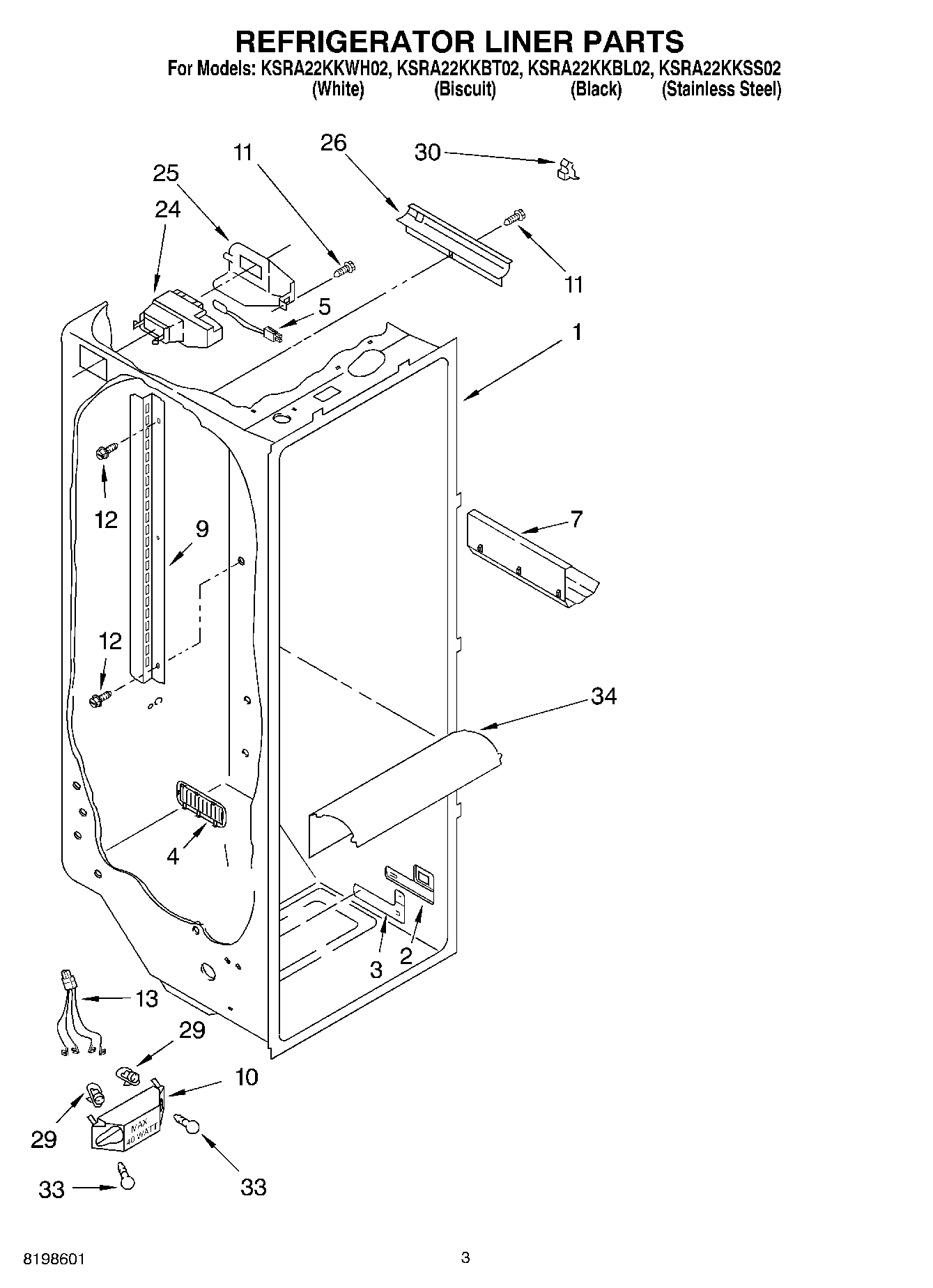 02 - REFRIGERATOR LINER PARTS