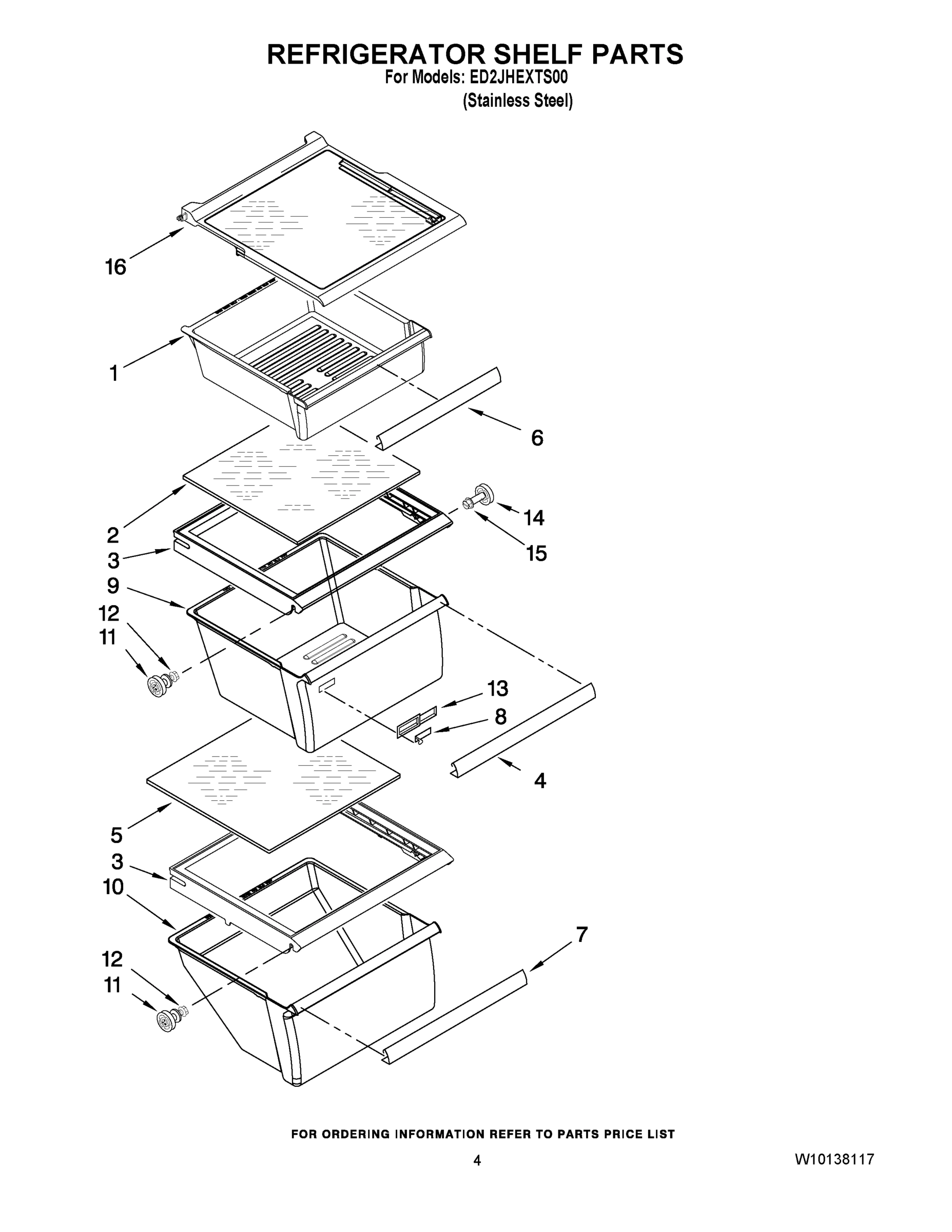 03 - REFRIGERATOR SHELF PARTS