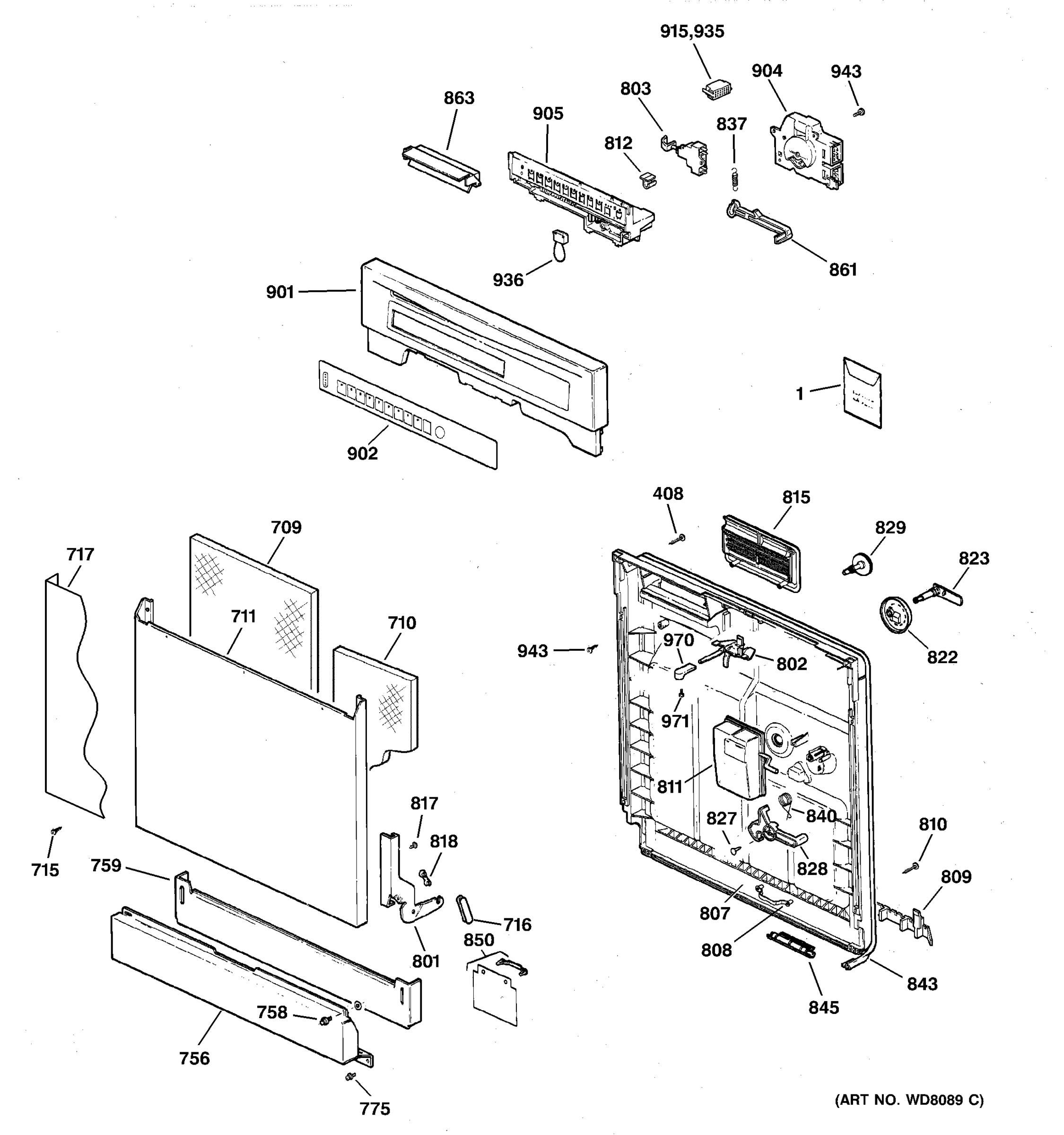 ESCUTCHEON & DOOR ASSEMBLY