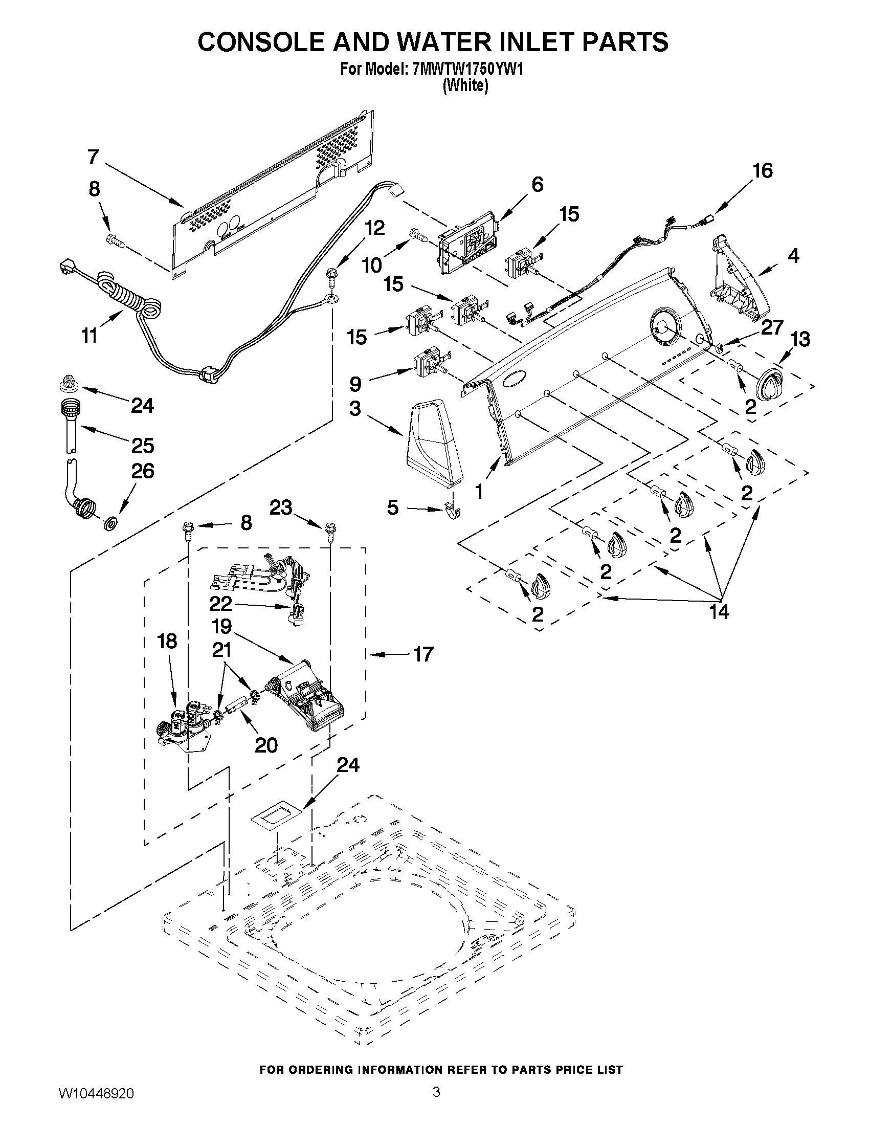 02 - CONSOLE AND WATER INLET PARTS