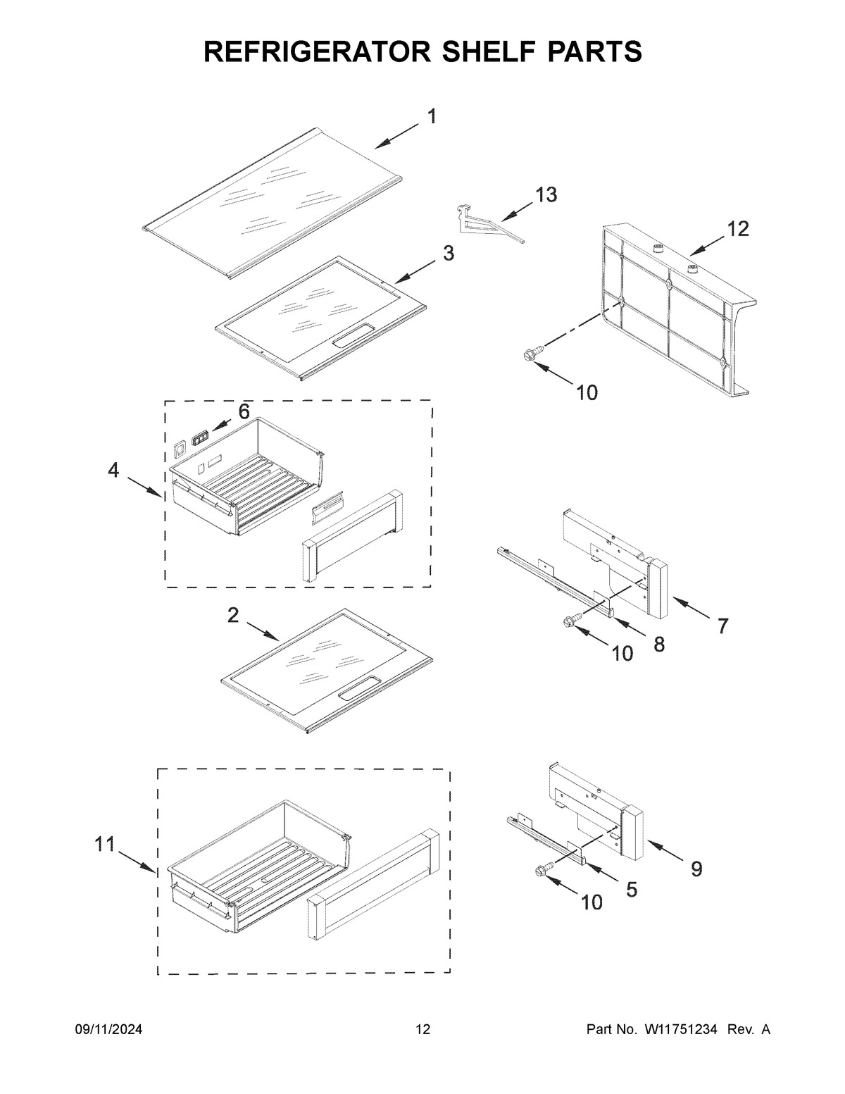 07 - REFRIGERATOR SHELF PARTS