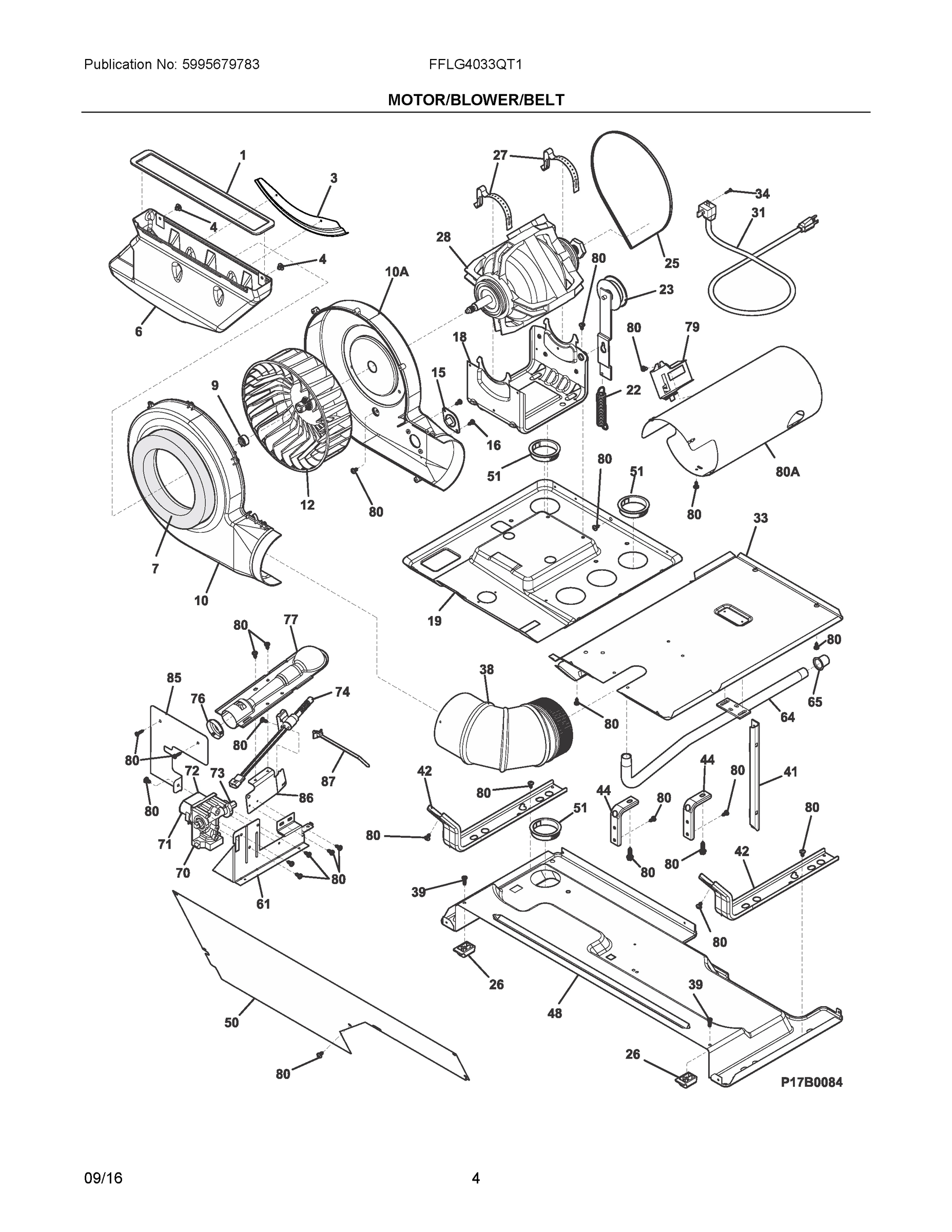 03 - MOTOR/BLOWER/BELT