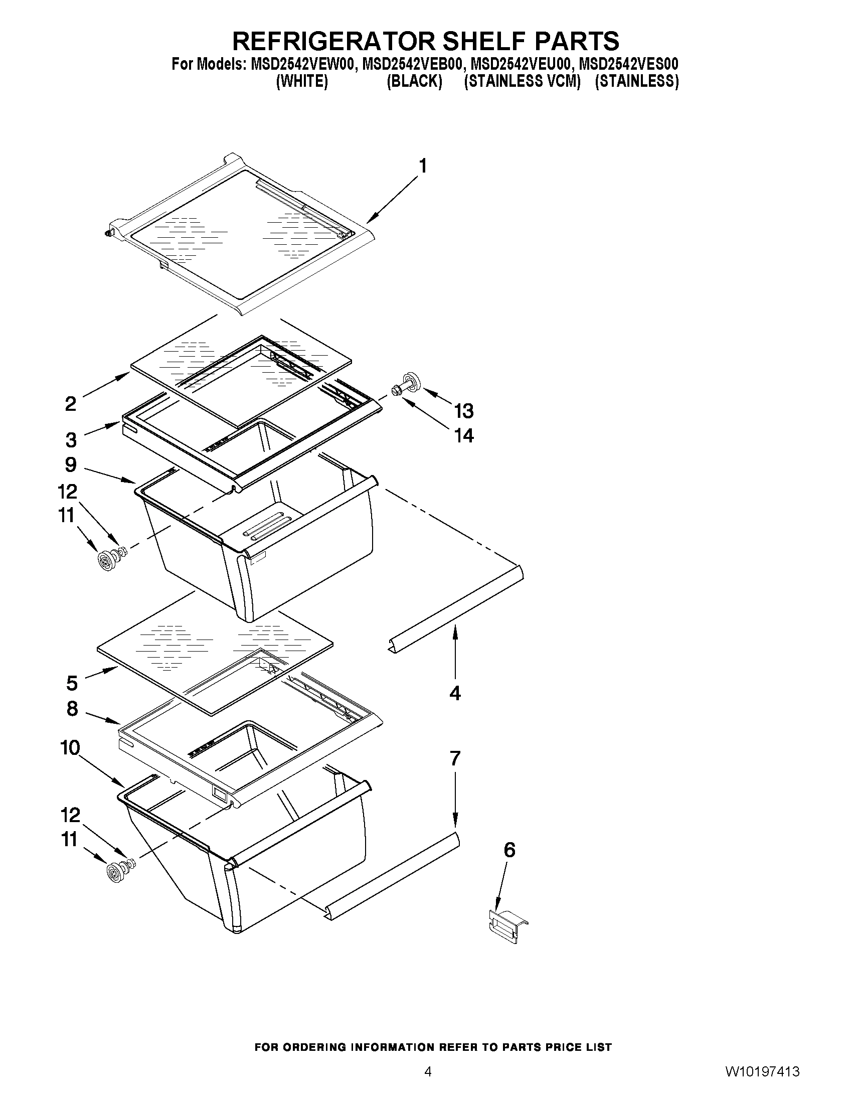 03 - REFRIGERATOR SHELF PARTS