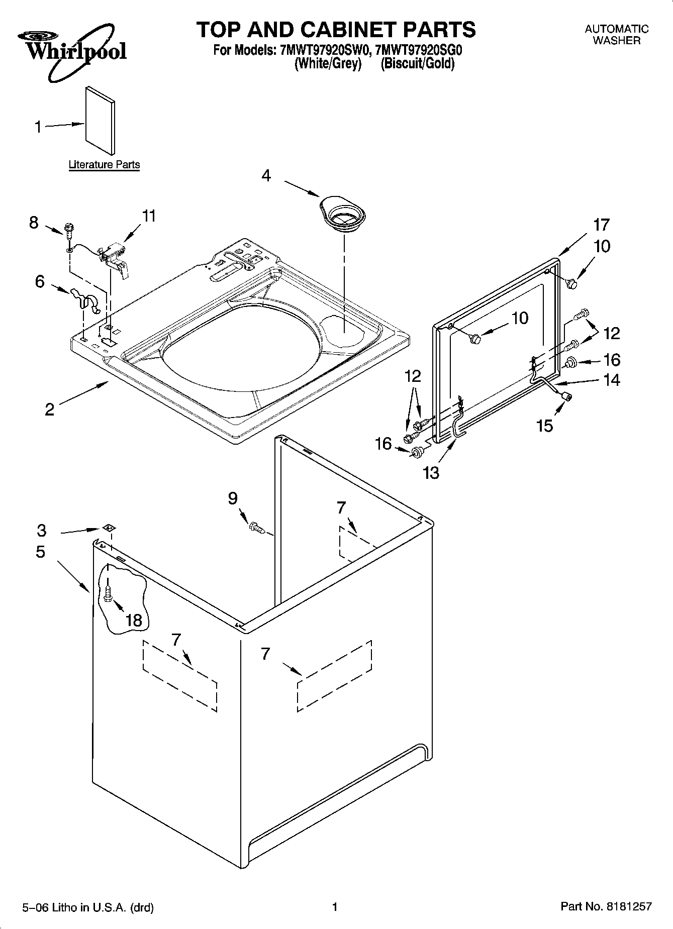 01 - TOP AND CABINET PARTS