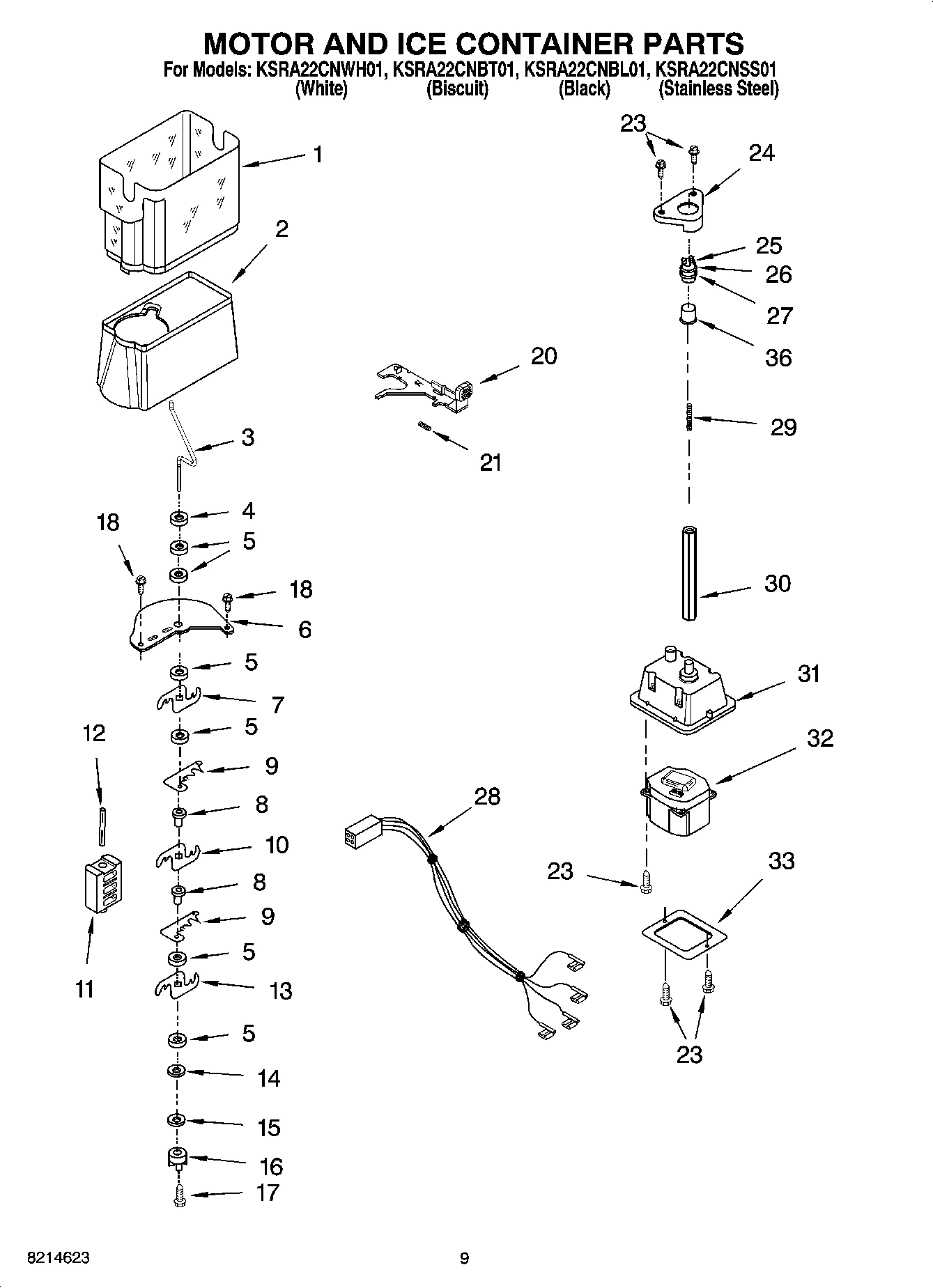 06 - MOTOR AND ICE CONTAINER PARTS