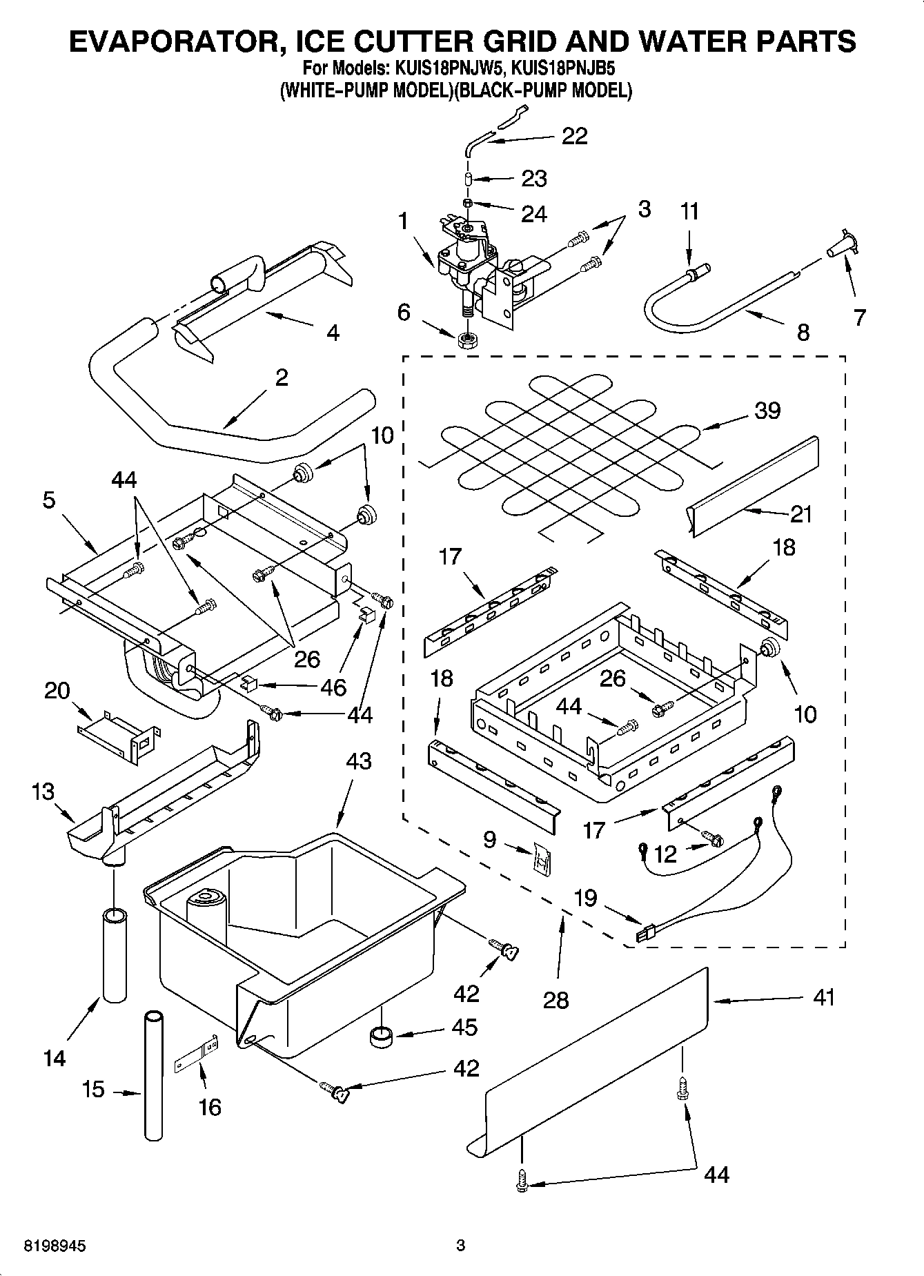02 - EVAPORATOR ICE CUTTER GRID AND WATER PARTS