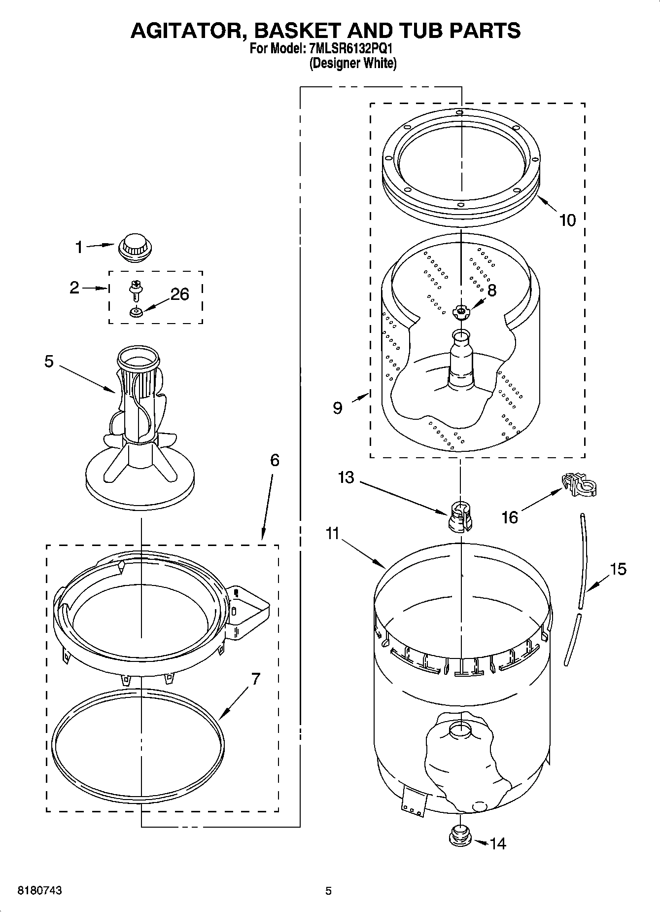03 - AGITATOR, BASKET AND TUB PARTS