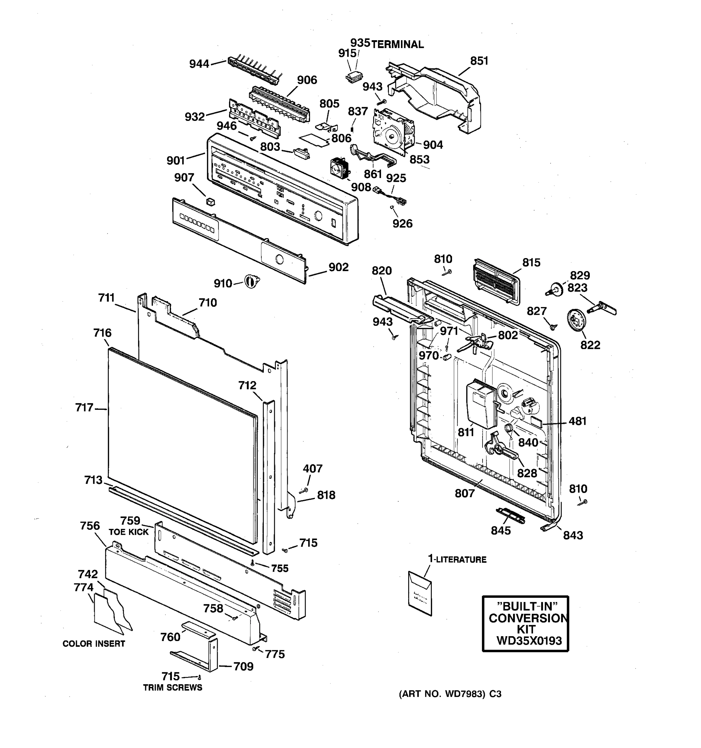 ESCUTCHEON & DOOR ASSEMBLY