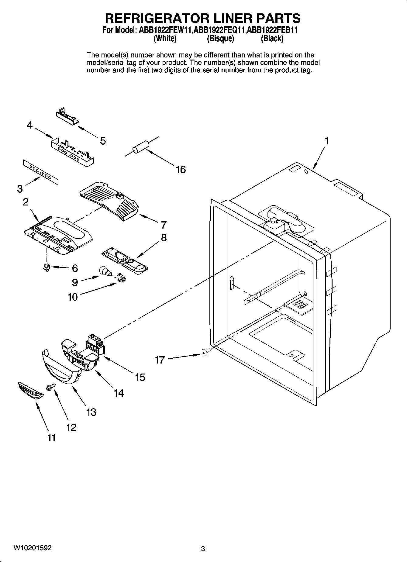 02 - REFRIGERATOR LINER PARTS