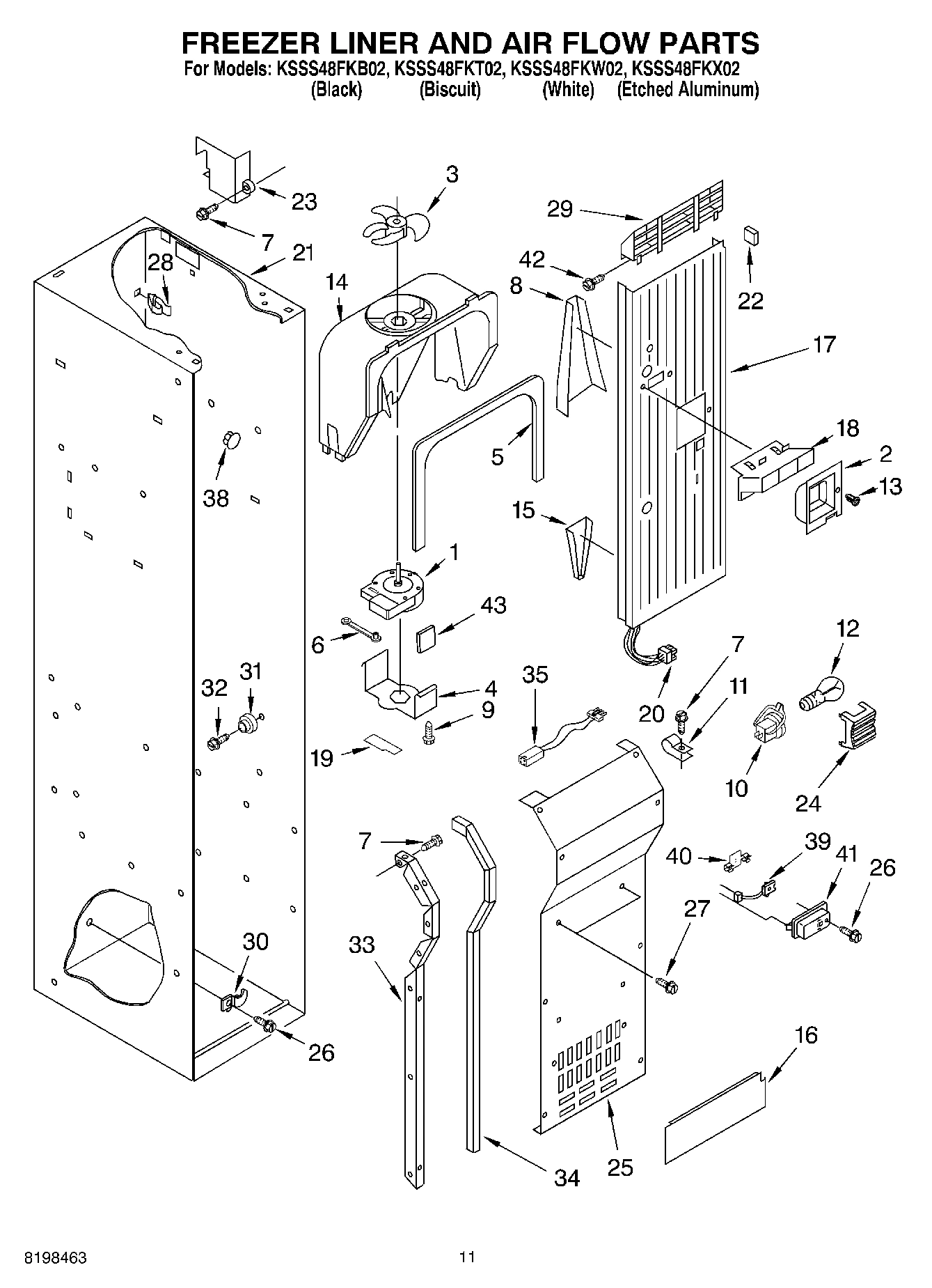 08 - FREEZER LINER AND AIR FLOW PARTS