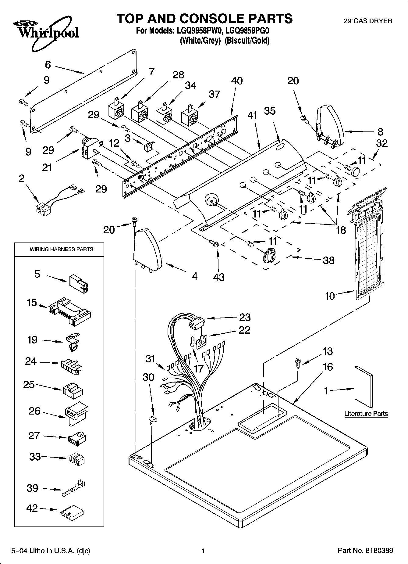 01 - TOP AND CONSOLE PARTS