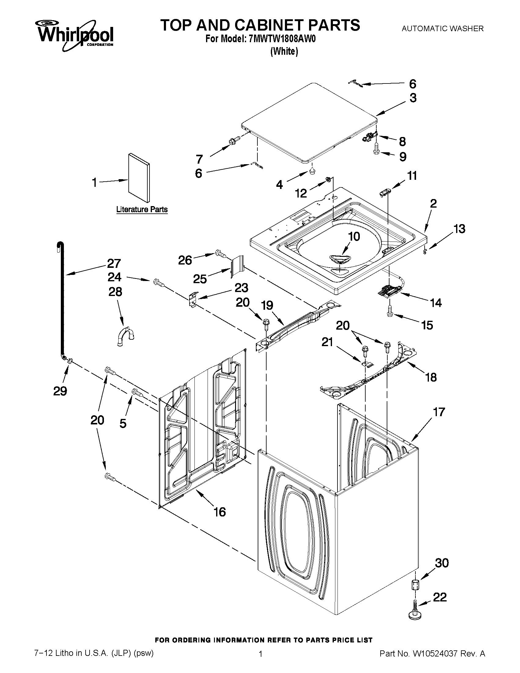 01 - TOP AND CABINET PARTS