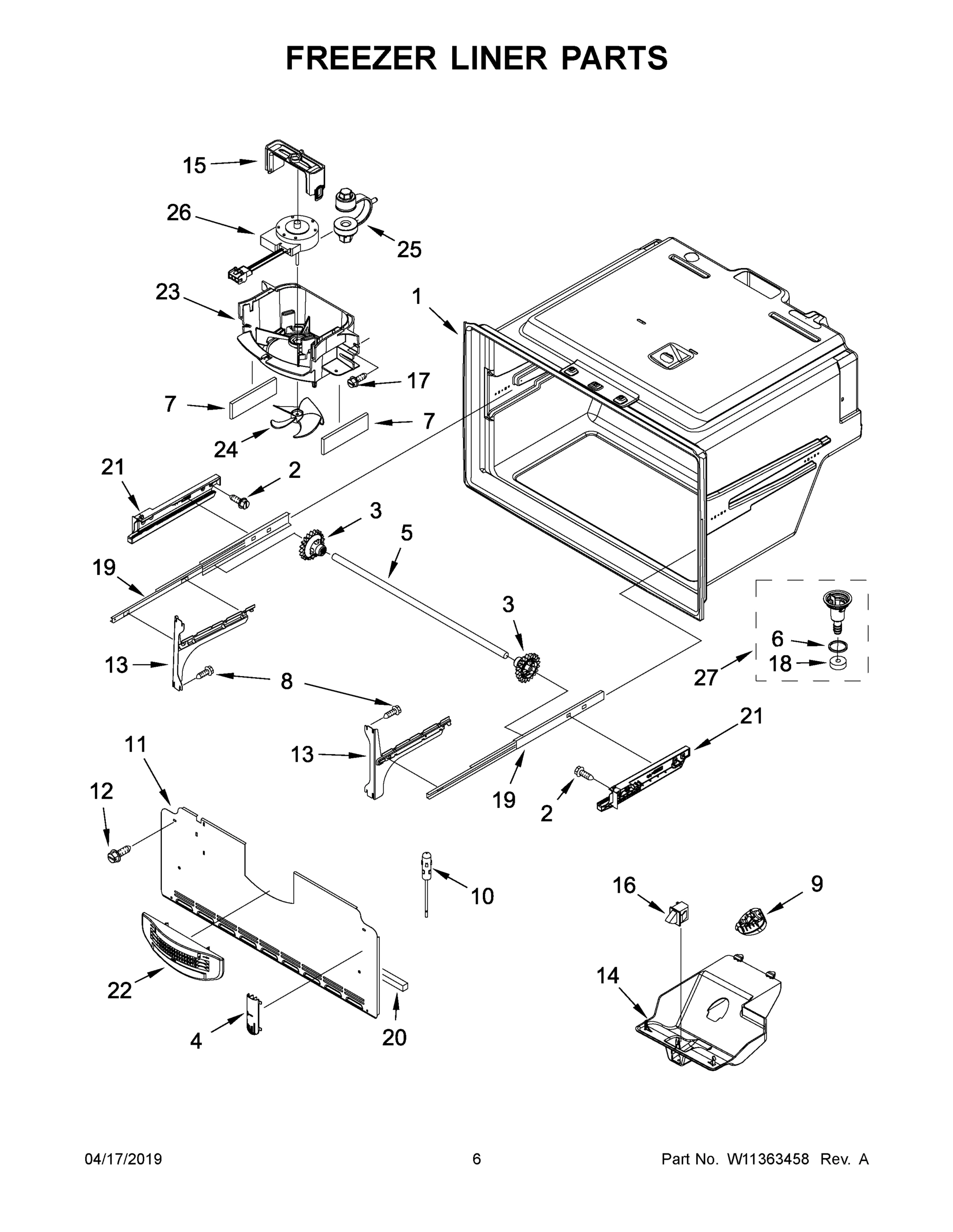 04 - FREEZER LINER PARTS
