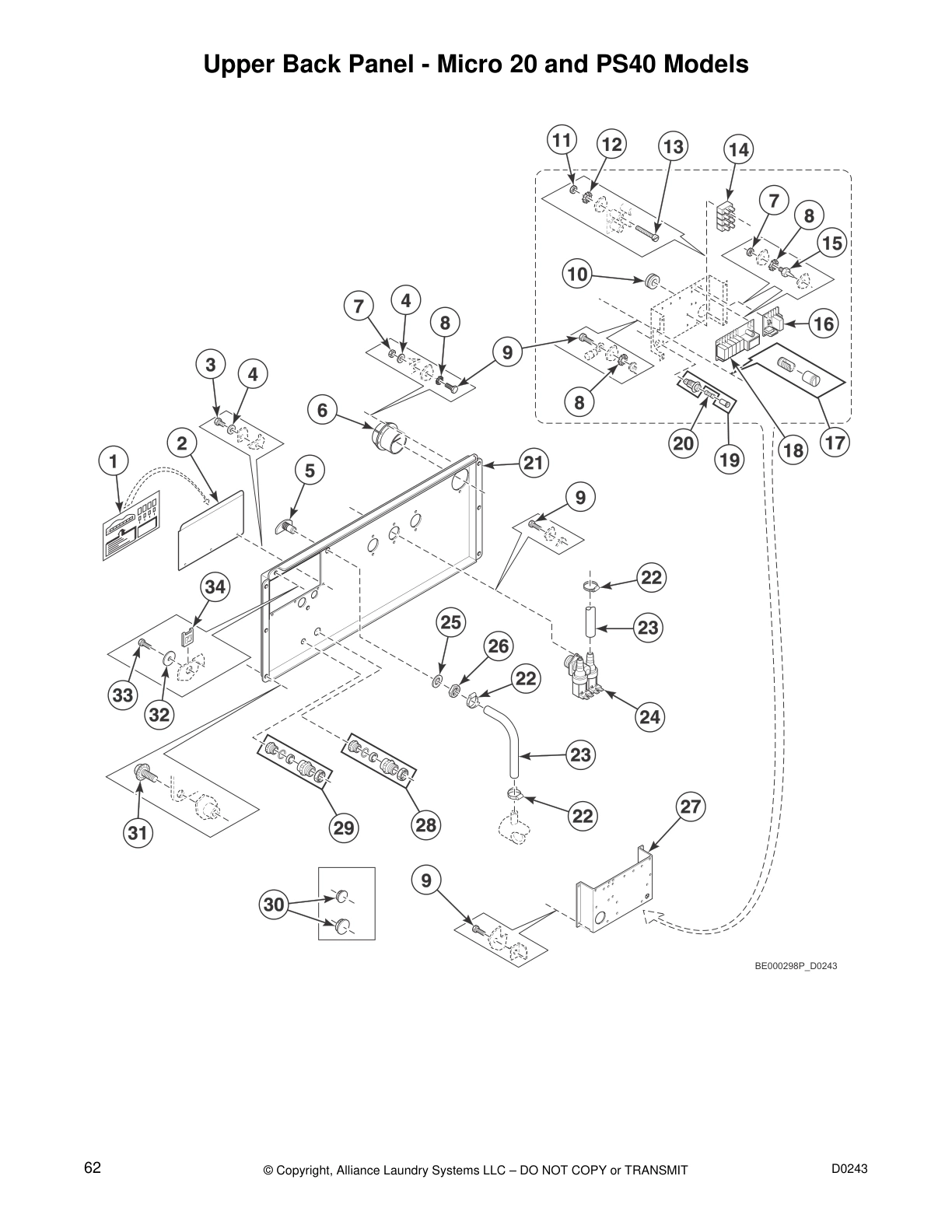 Upper Back Panel - Micro 20 and PS40 Models