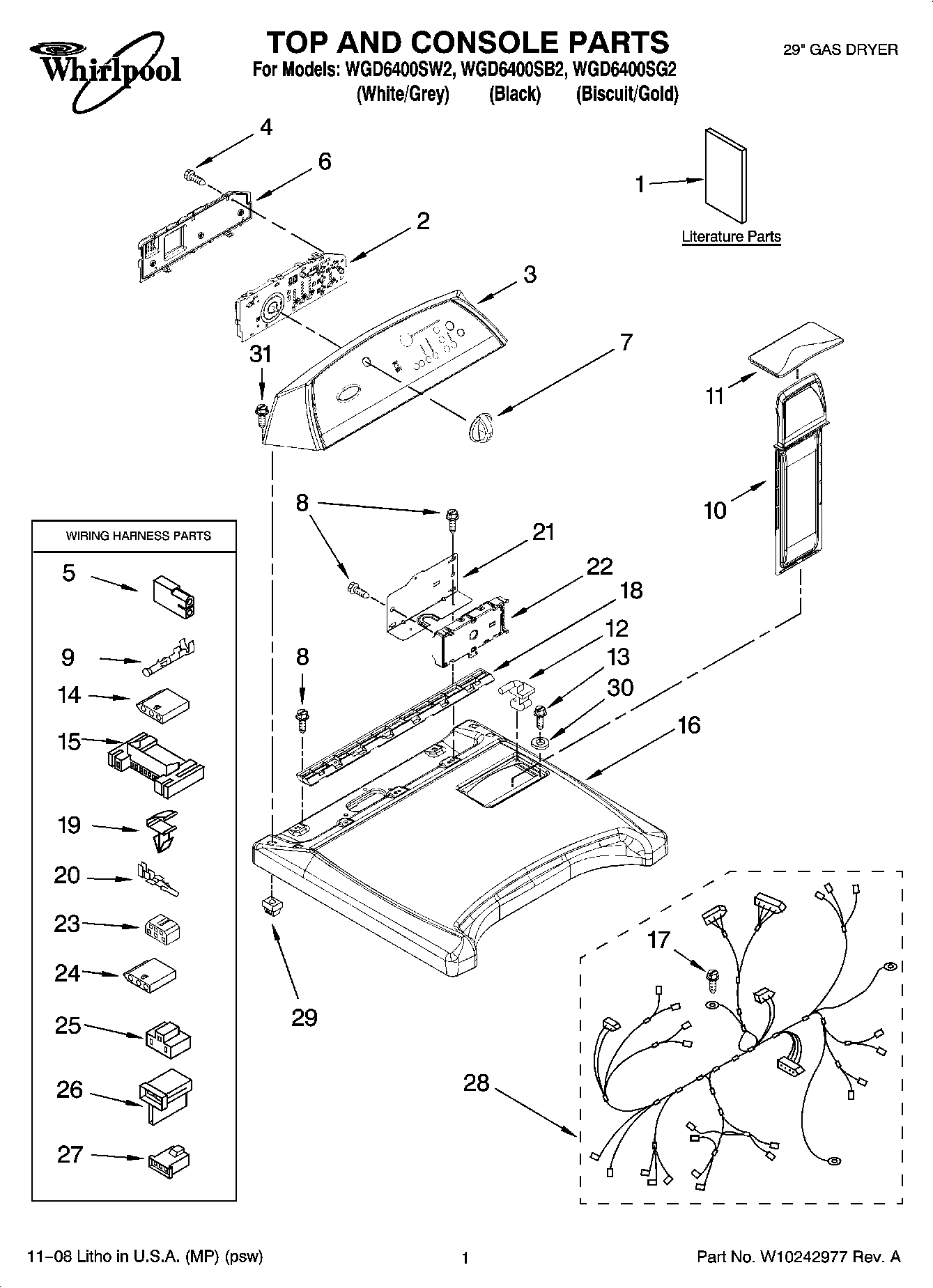 01 - TOP AND CONSOLE PARTS