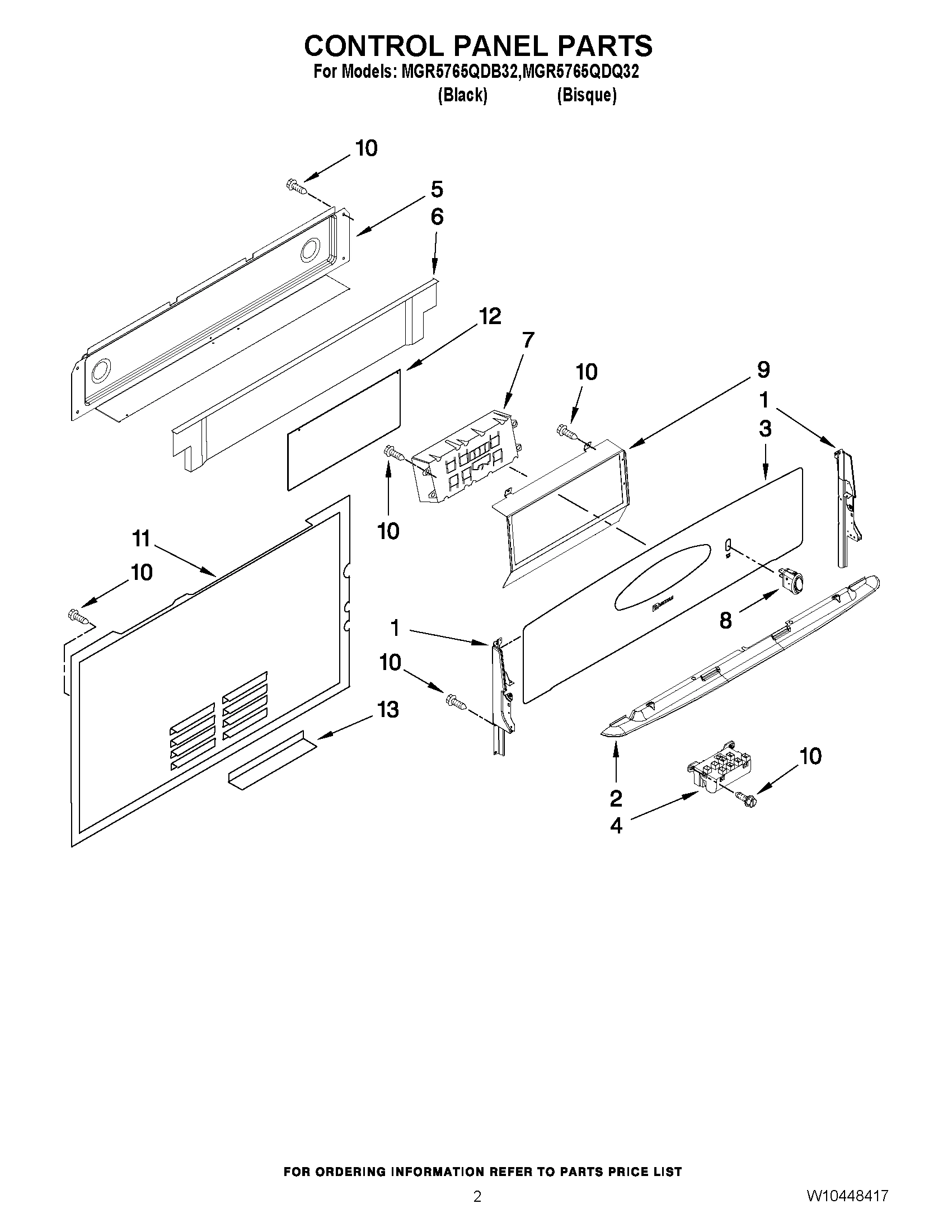 02 - CONTROL PANEL PARTS
