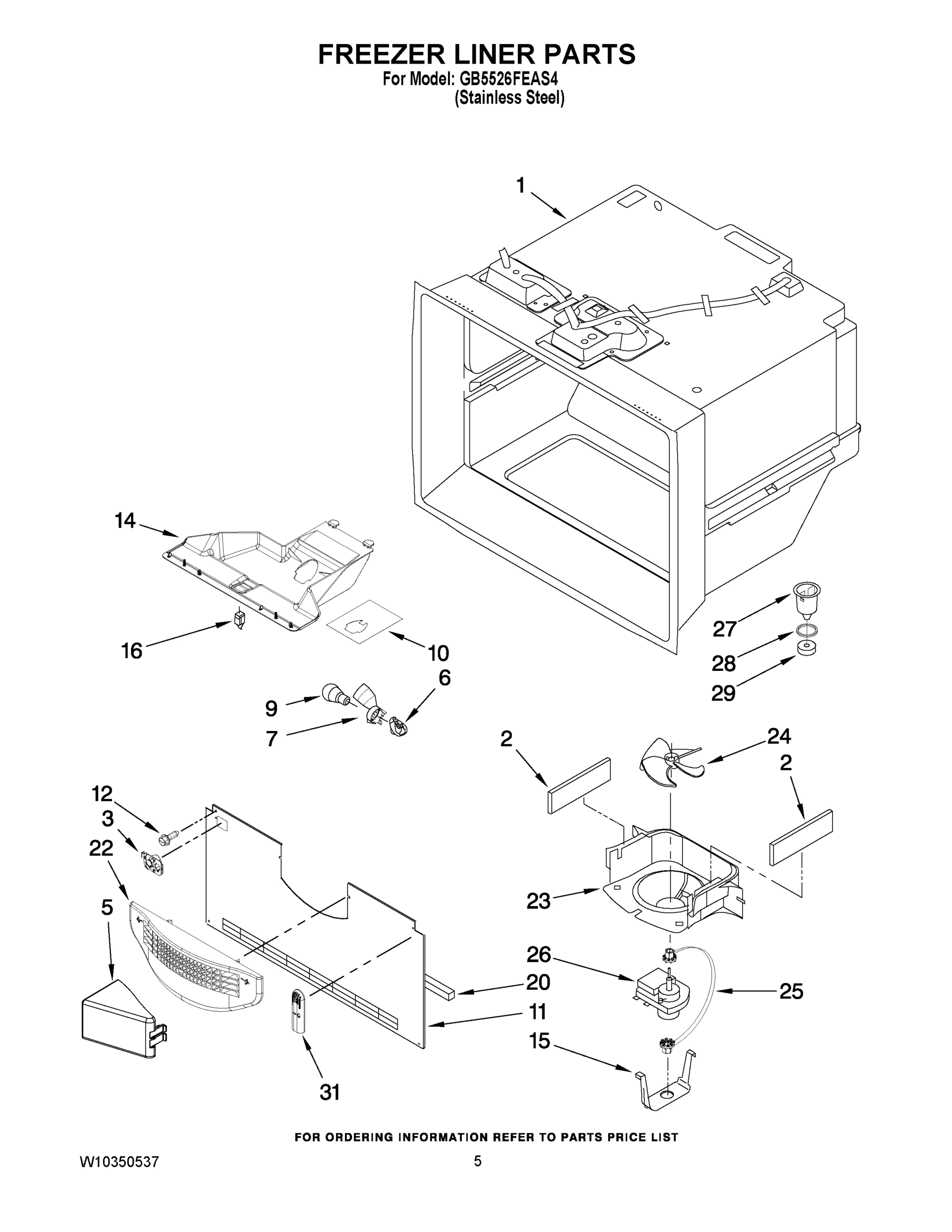 03 - FREEZER LINER PARTS