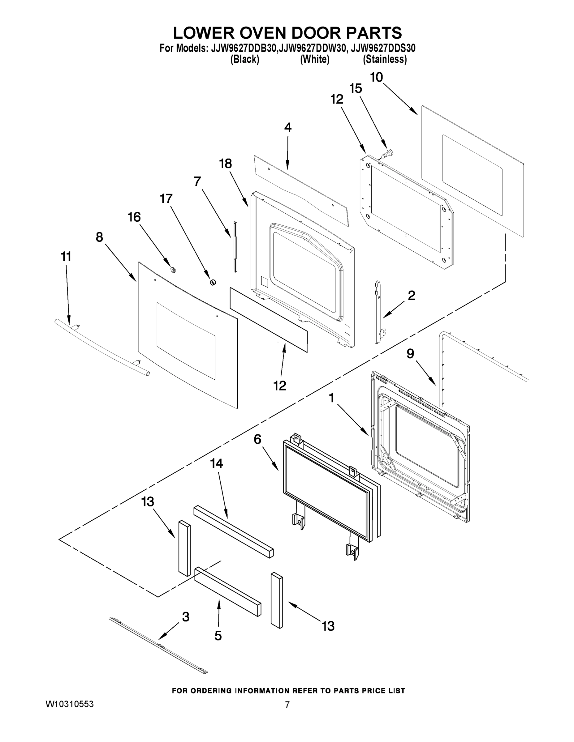04 - LOWER OVEN DOOR PARTS