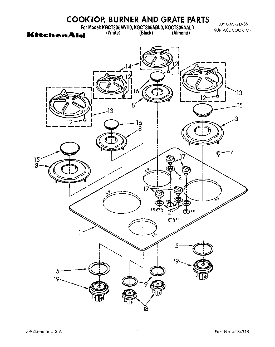 01 - COOKTOP, BURNER AND GRATE