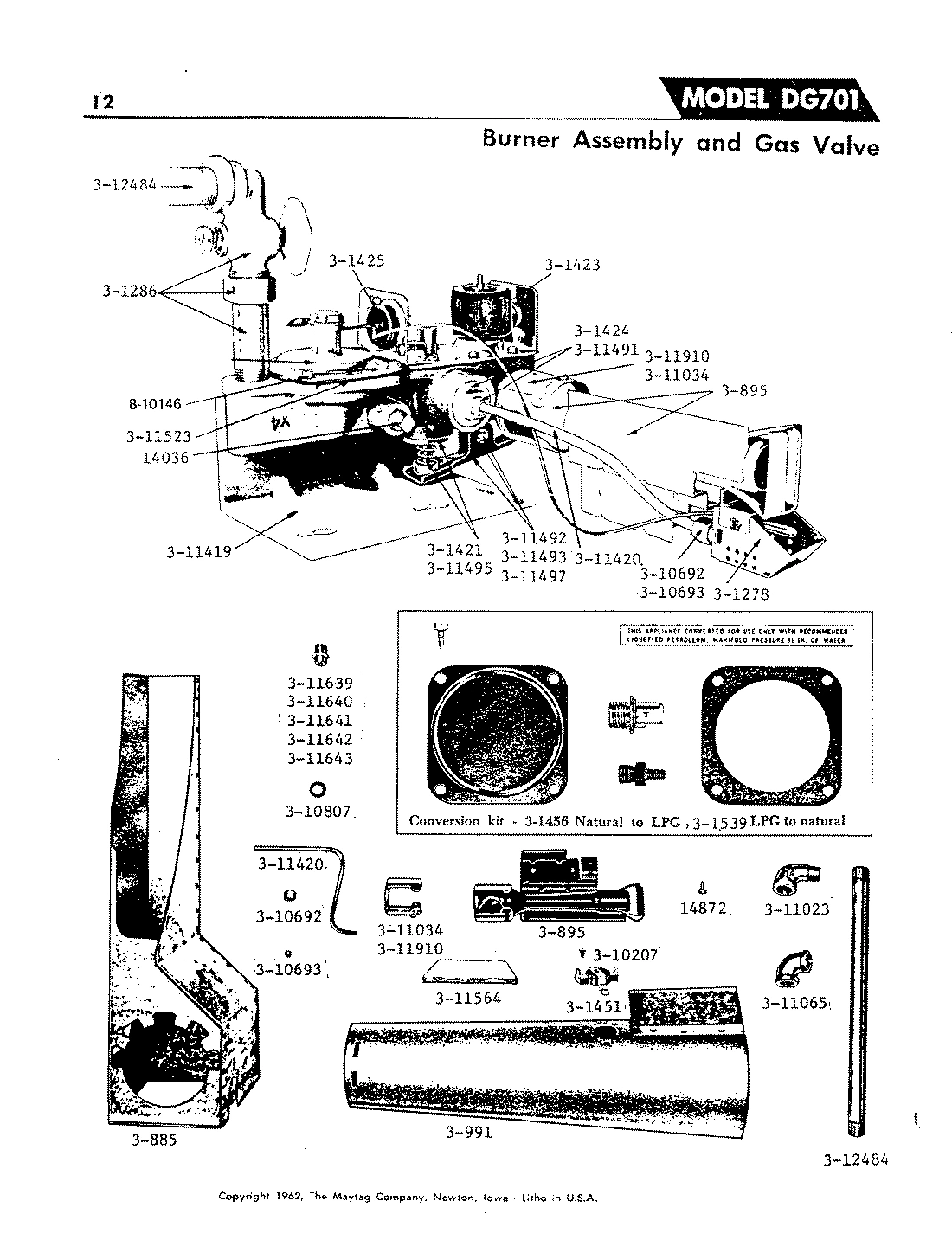 01 - BURNER ASSEMBLY & GAS VALVE