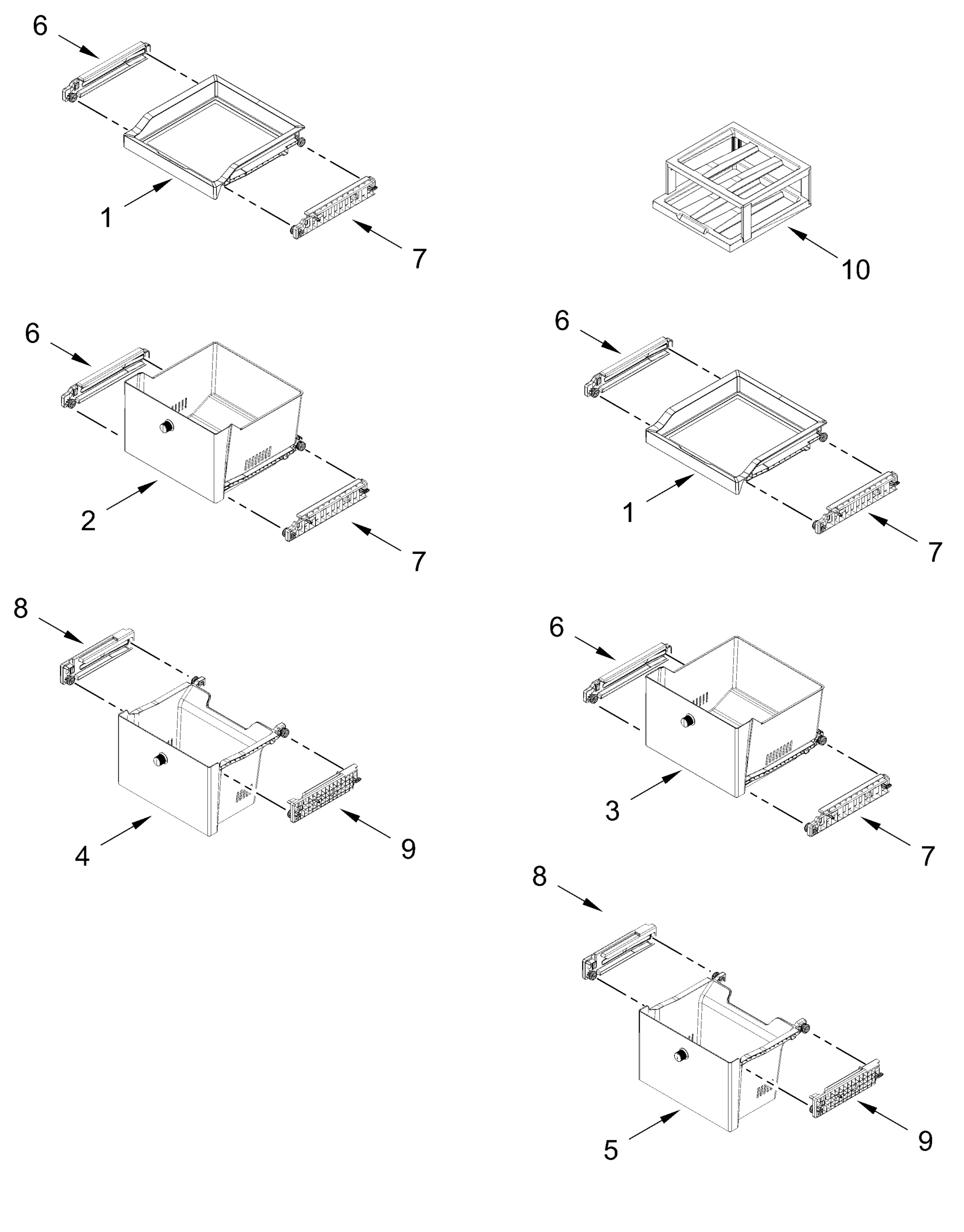 FREEZER DRAWER PARTS