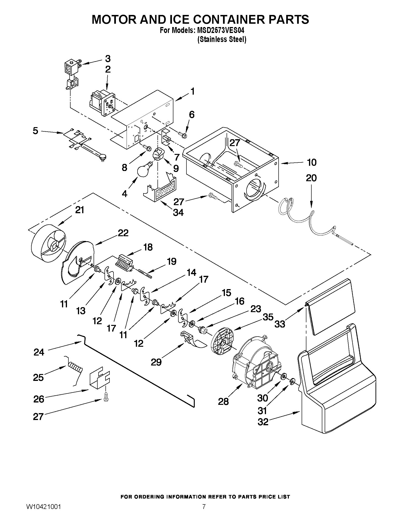 05 - MOTOR AND ICE CONTAINER PARTS