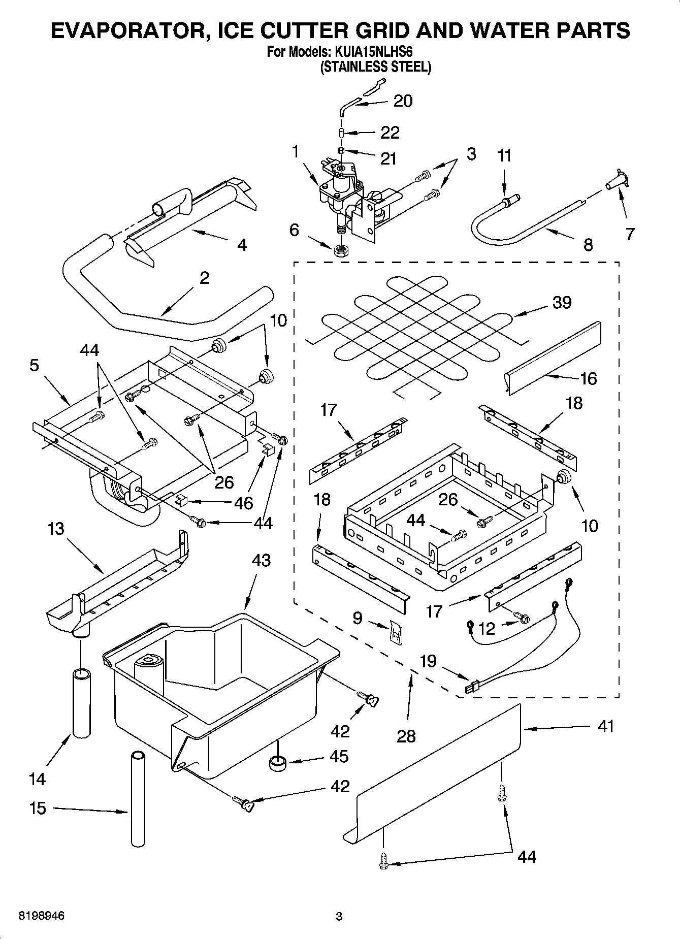 02 - EVAPORATOR ICE CUTTER GRID AND WATER PARTS